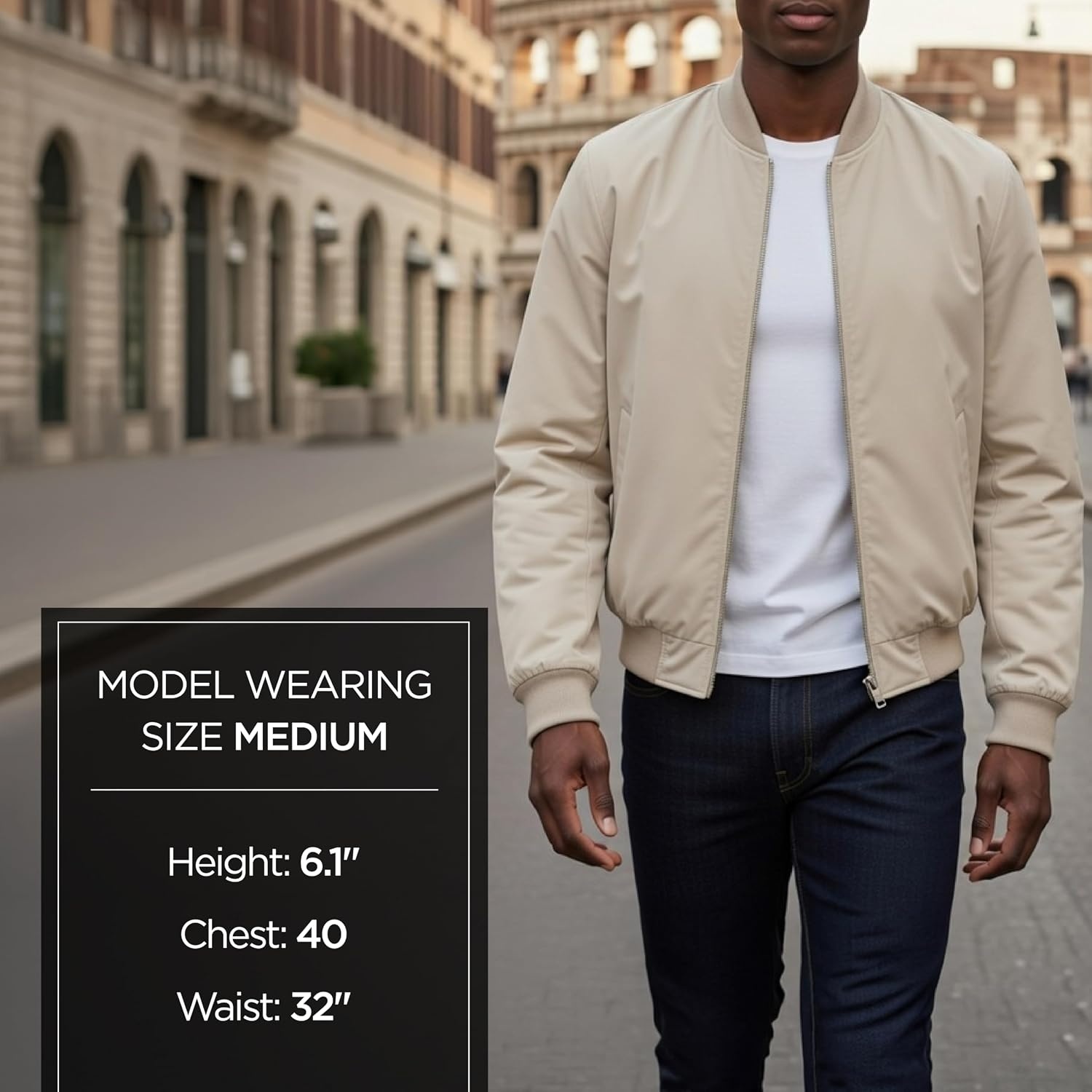 image:imageMichael Kors Mens Lightweight Bomber Jacket Wind and Water ResistantDune