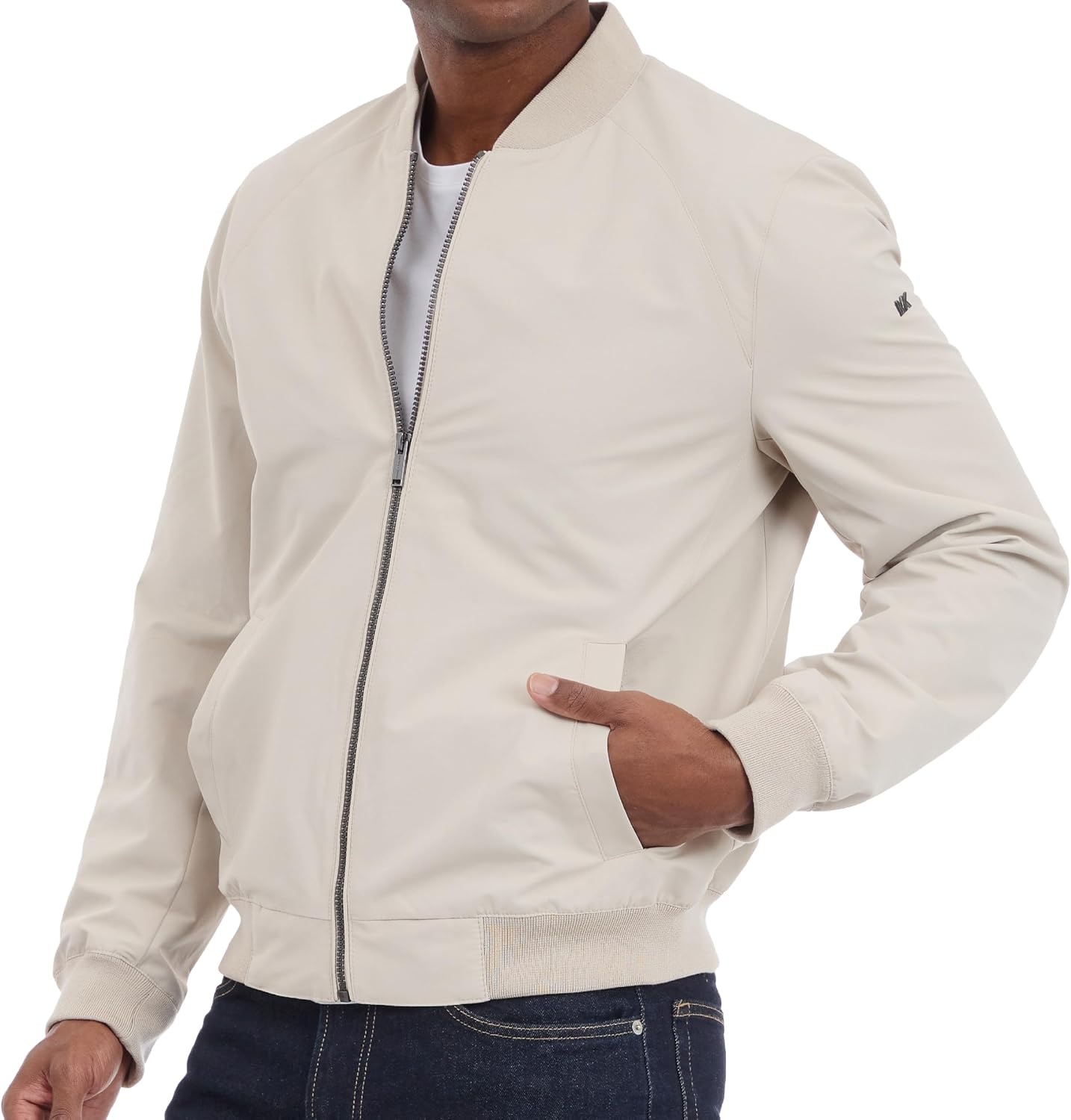 image:imageMichael Kors Mens Lightweight Bomber Jacket Wind and Water ResistantDune