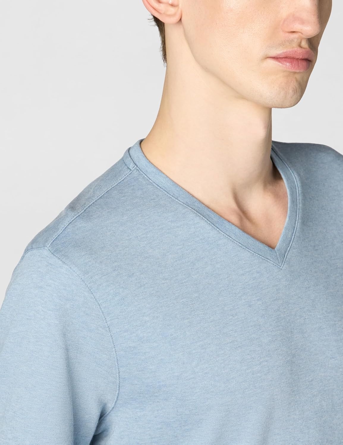 image:imageMichael Kors Mens Liquid Jersey Mk VNeck TShirtChambray Heather