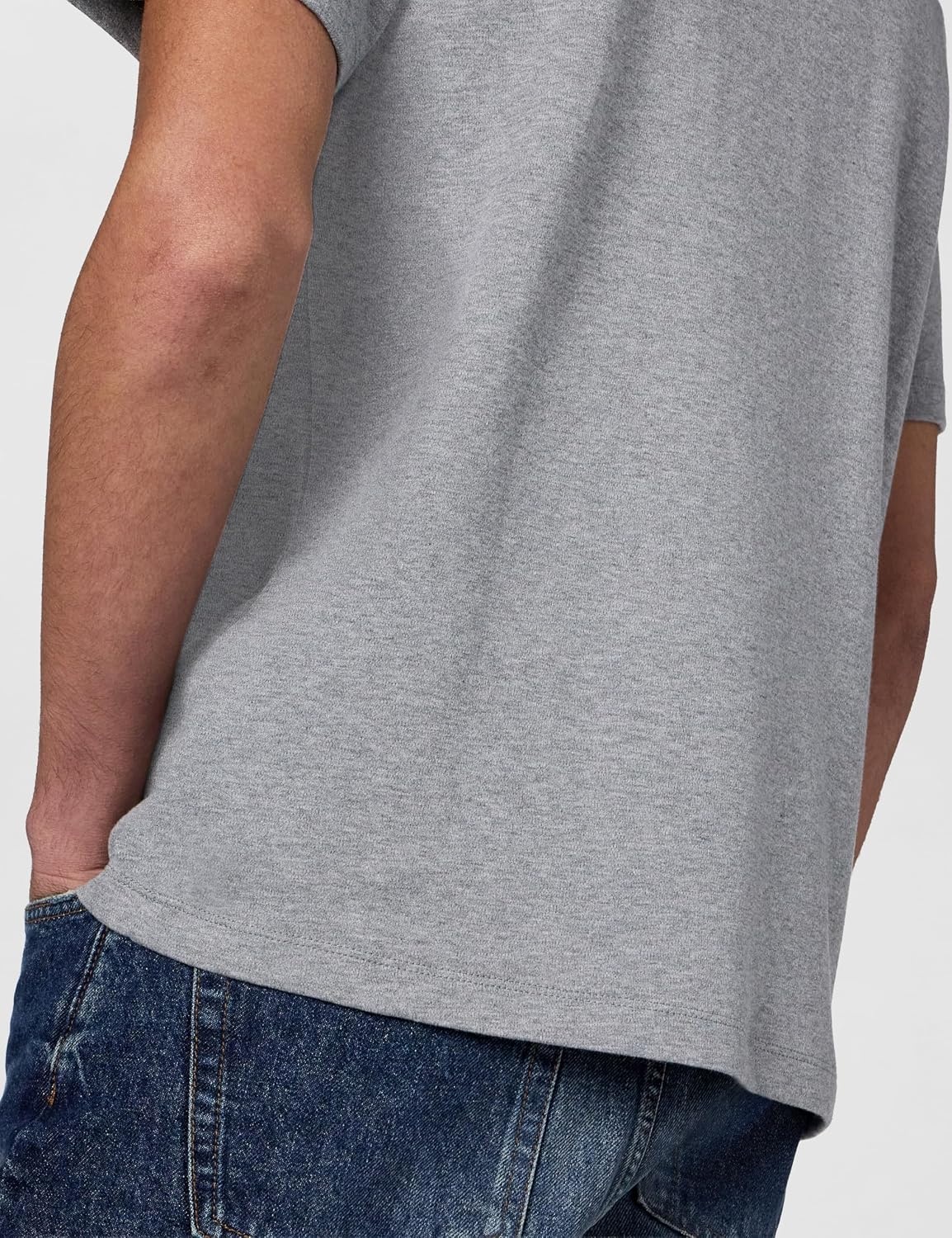 image:imageMichael Kors Mens Liquid Jersey Mk VNeck TShirtConcrete Heather