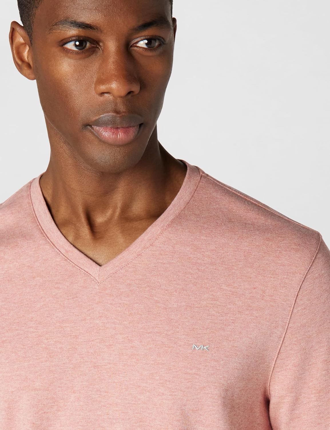 image:imageMichael Kors Mens Liquid Jersey Mk VNeck TShirtDusty Rose Heather