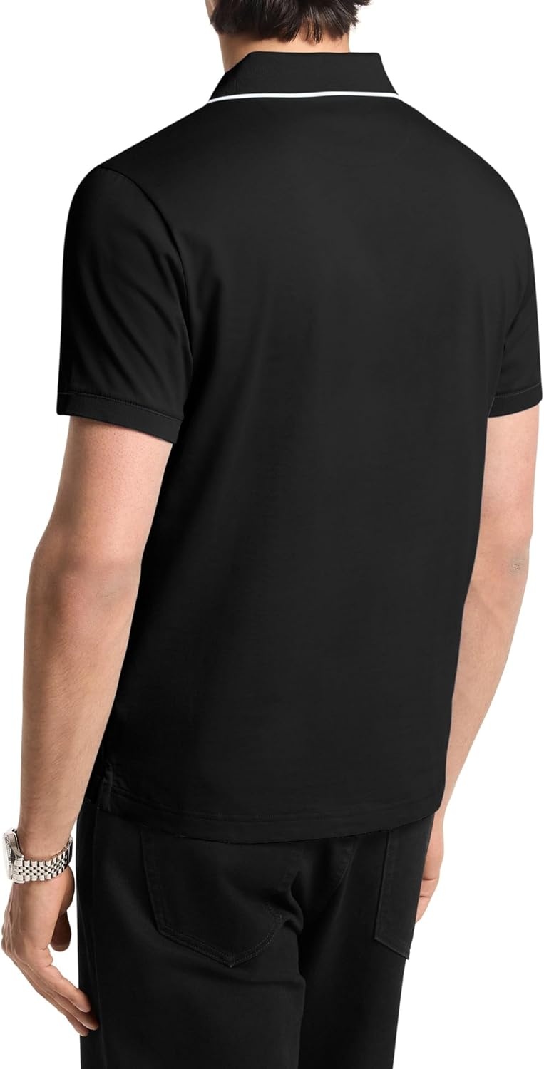 image:imageMichael Kors Mens Logo Rib Short Sleeve PoloBlack
