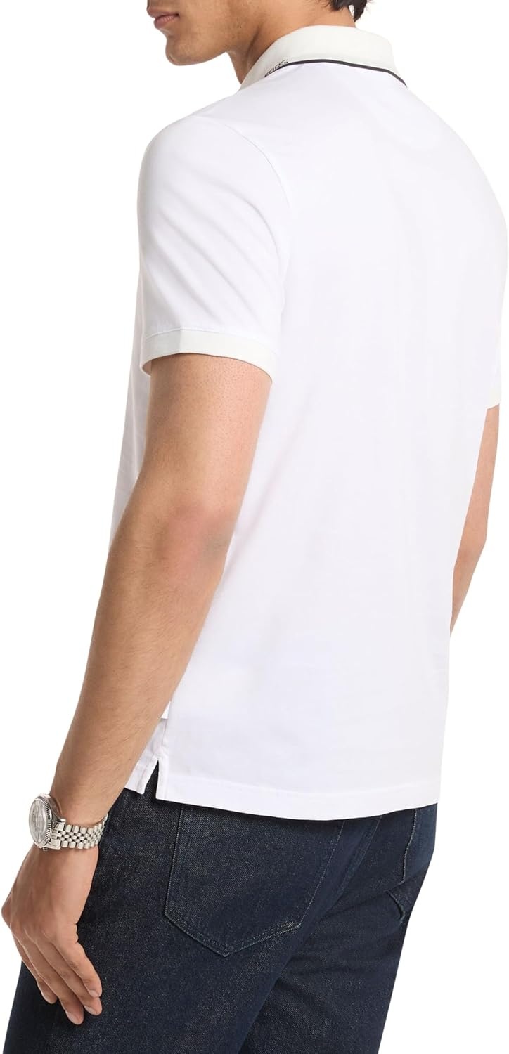 image:imageMichael Kors Mens Logo Rib Short Sleeve PoloWhite