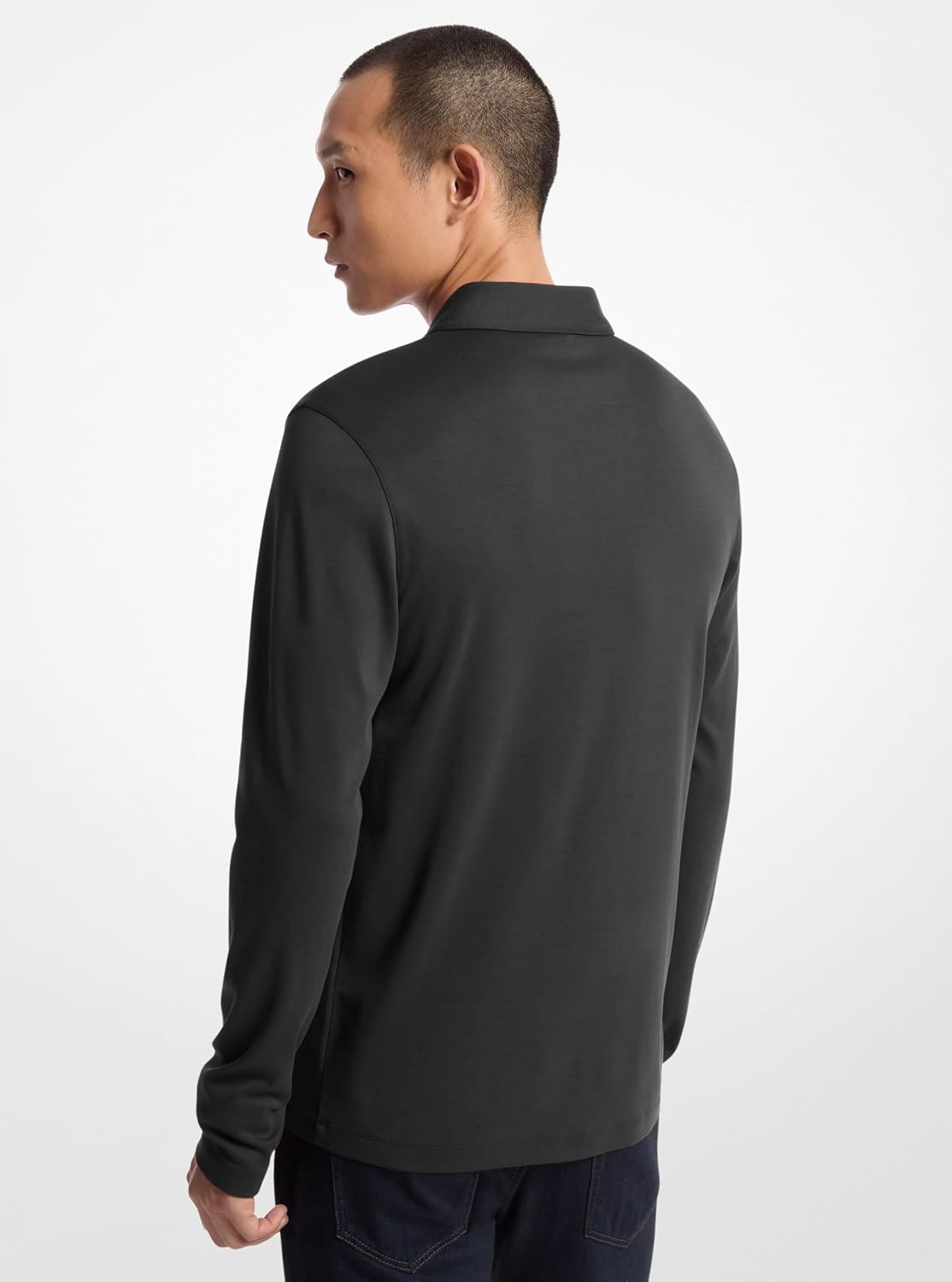 image:imageMichael Kors Mens Long Sleeve Sleek MK PoloBlack