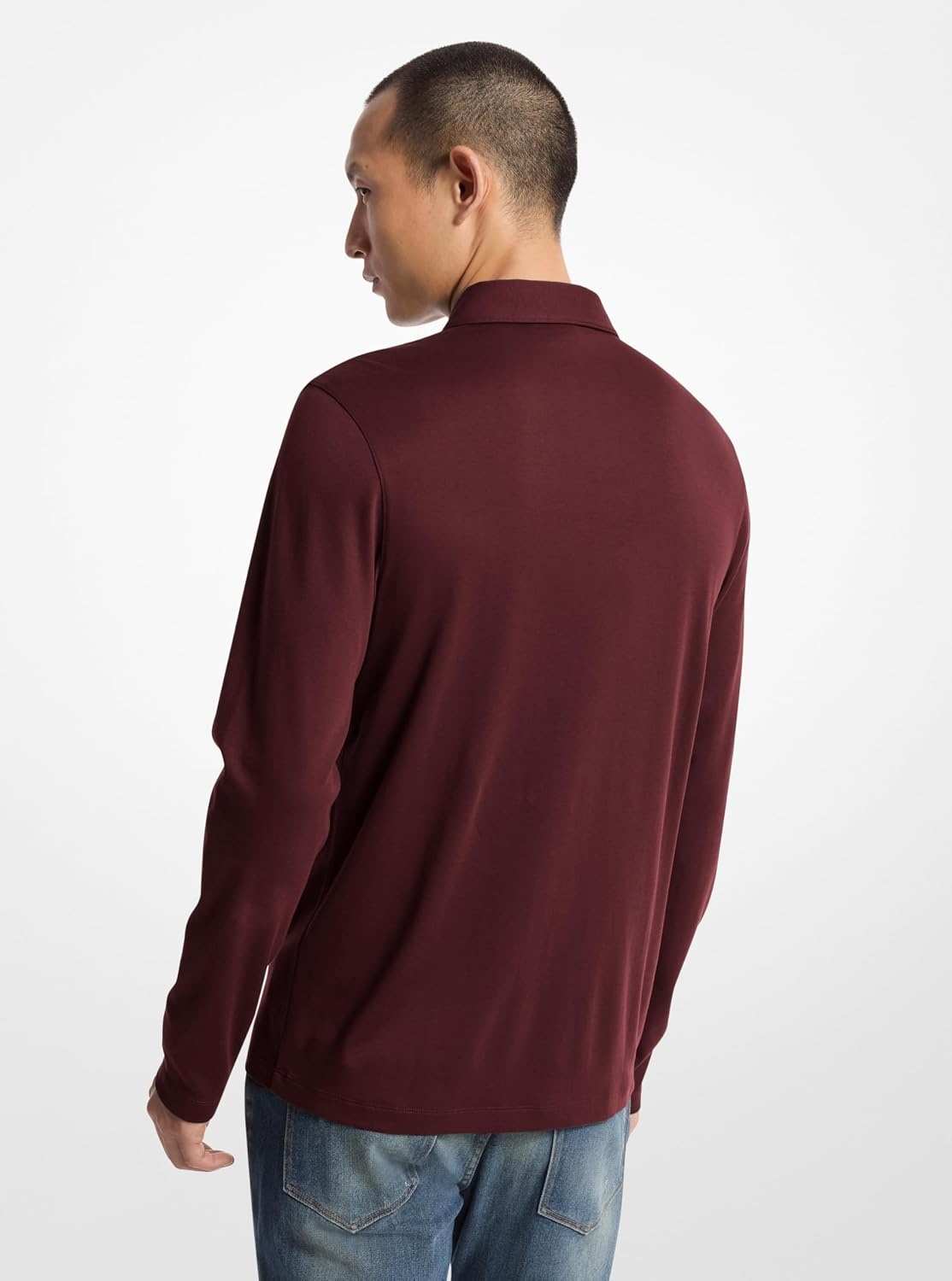 image:imageMichael Kors Mens Long Sleeve Sleek MK PoloOxblood