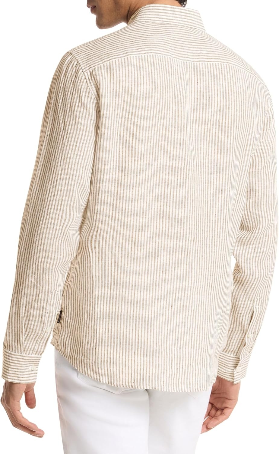 image:imageMichael Kors Mens Long Sleeve Striped Linen TopKhaki