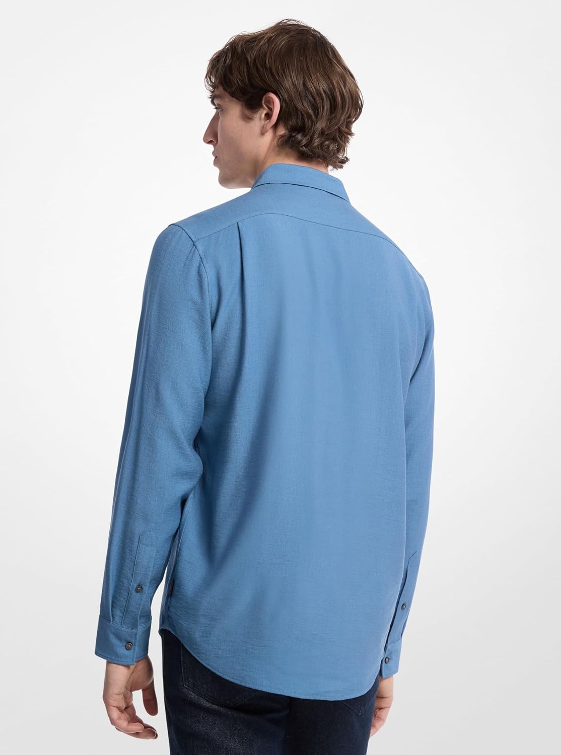 image:imageMichael Kors Mens Long Sleeve Two Pocket Crepe ShirtSteel Blue