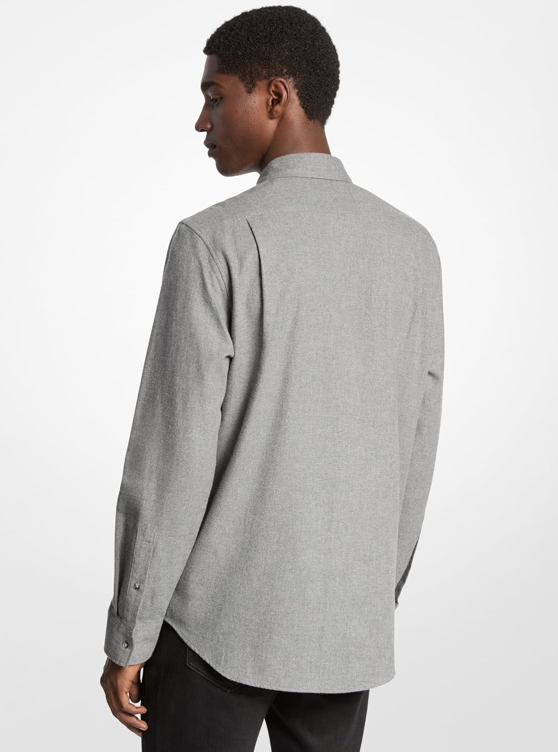 image:imageMichael Kors Mens Long Sleeve Two Pocket Flannel Classic Fit ShirtAsh Melange