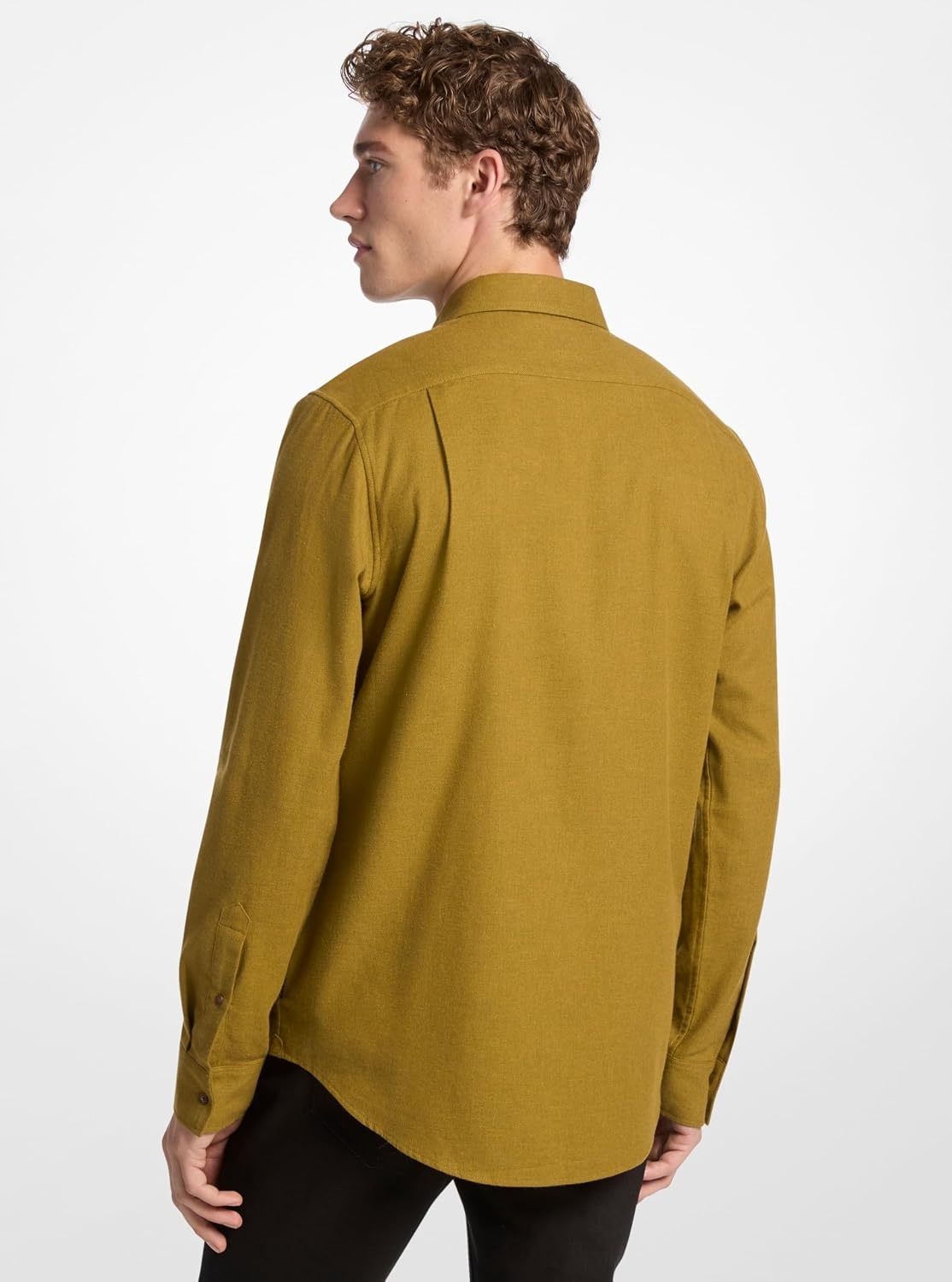 image:imageMichael Kors Mens Long Sleeve Two Pocket Flannel Classic Fit ShirtPistachio Heather