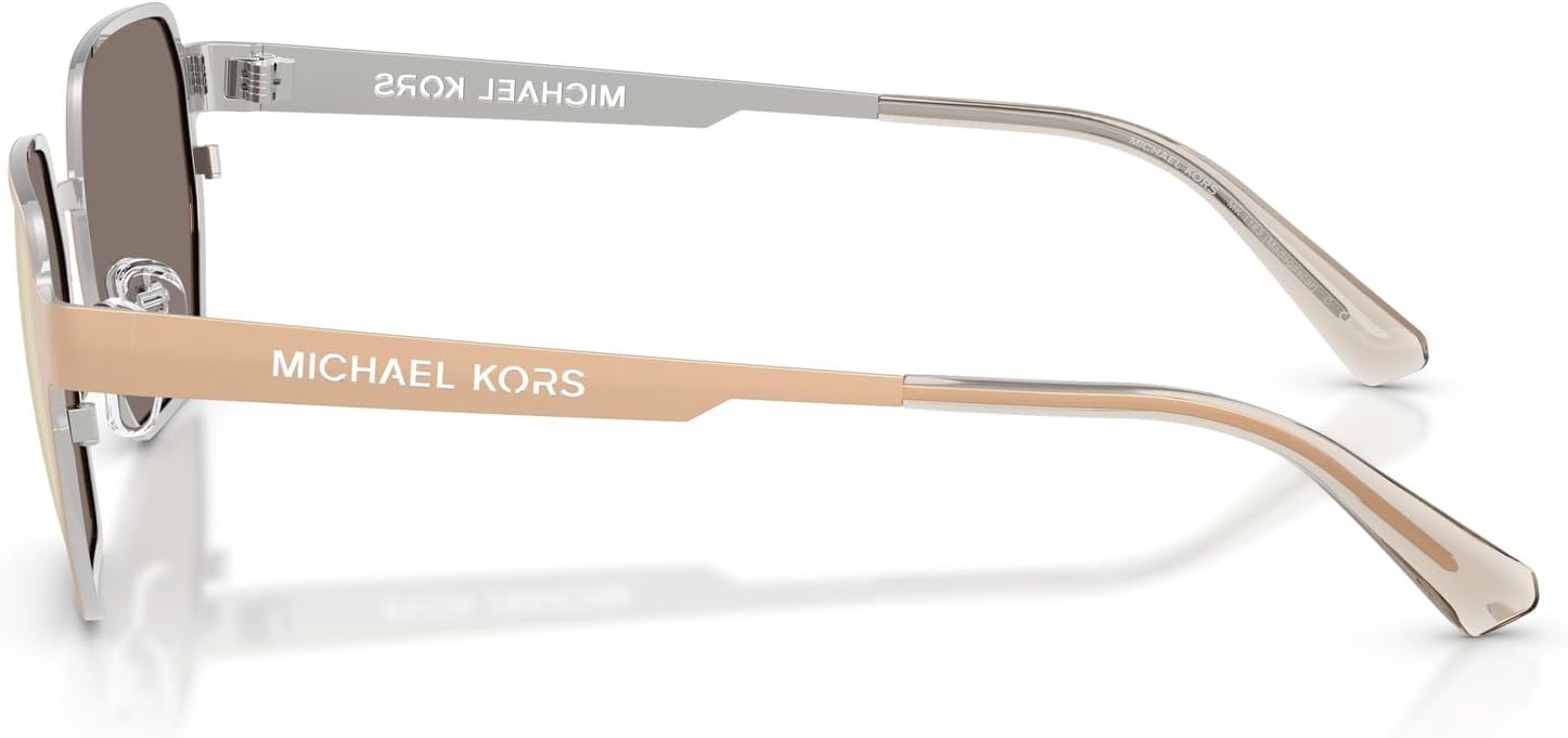 image:imageMichael Kors Mens MK1183 Madagascar Hexagonal Sunglasses Gold MatteBrown Monochromatic Silver Mirrored 55 mm