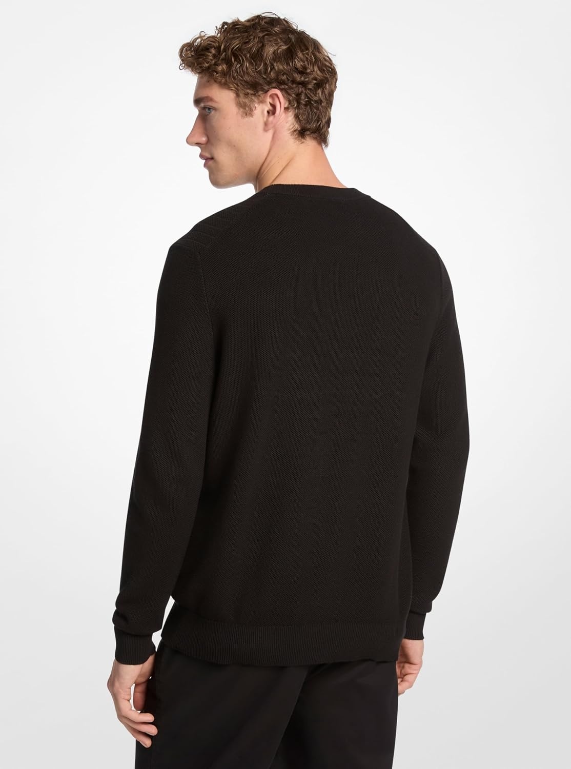 image:imageMichael Kors Mens Mouline Crewneck SweaterBlack