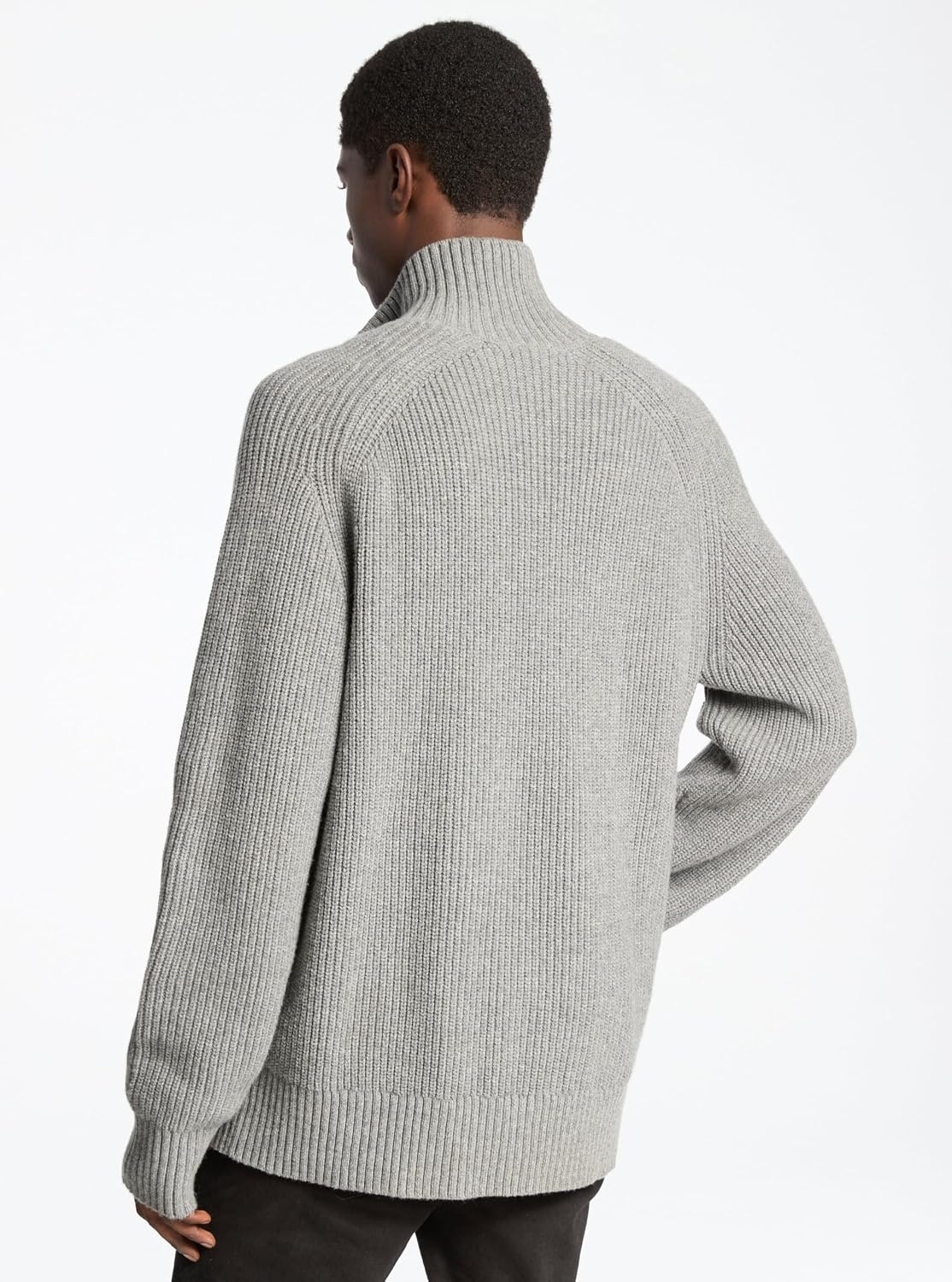 image:imageMichael Kors Mens Oversized Shaker Full Zip Up SweaterAsh Melange