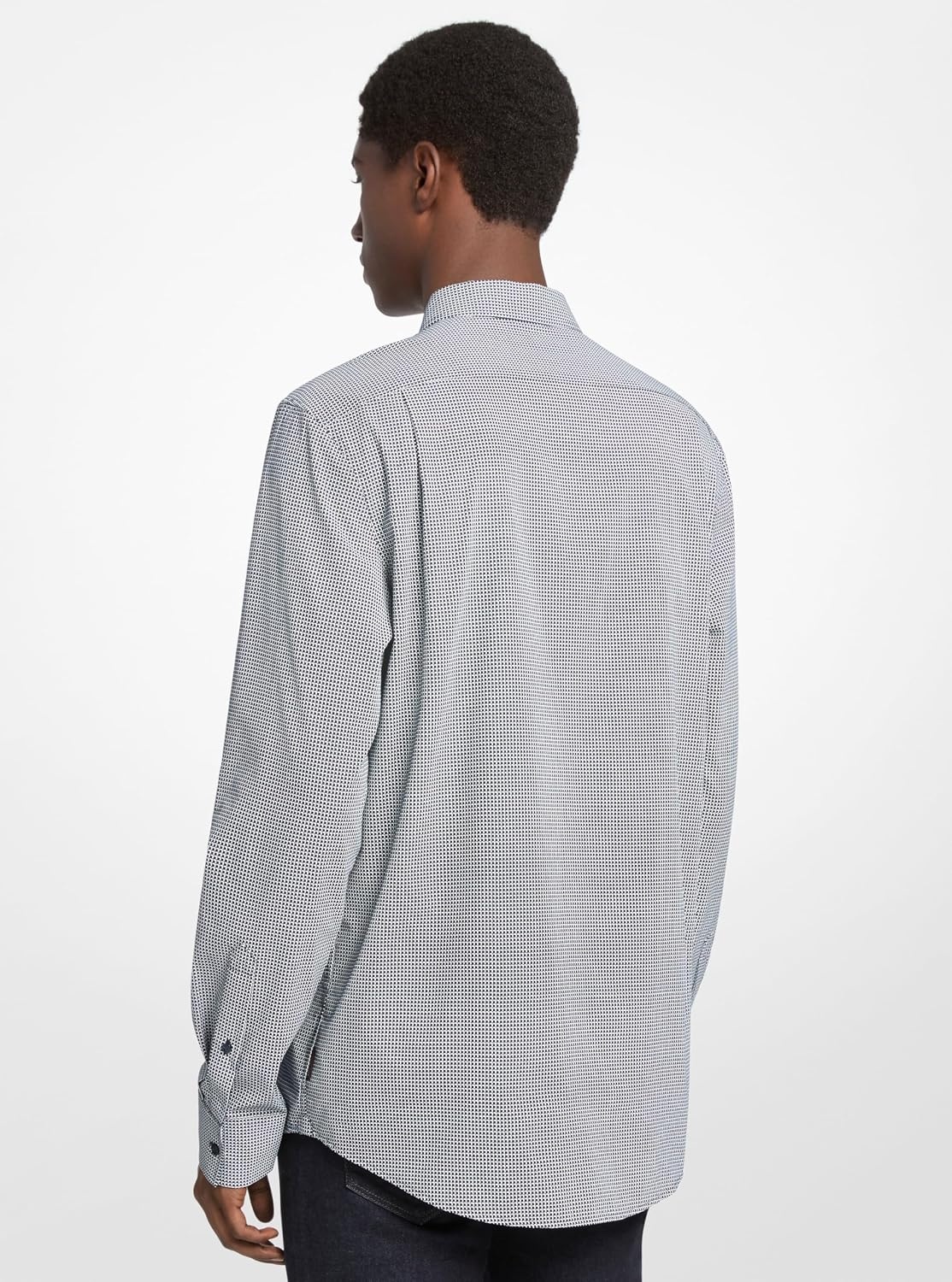 image:imageMichael Kors Mens Printed Long Sleeve Woven Shirt Classic FitGeo PrintMidnight