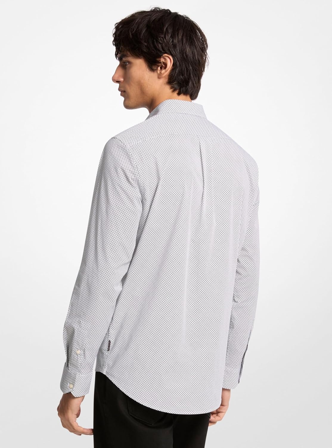 image:imageMichael Kors Mens Printed Long Sleeve Woven Shirt Classic FitMicro PrintBlack
