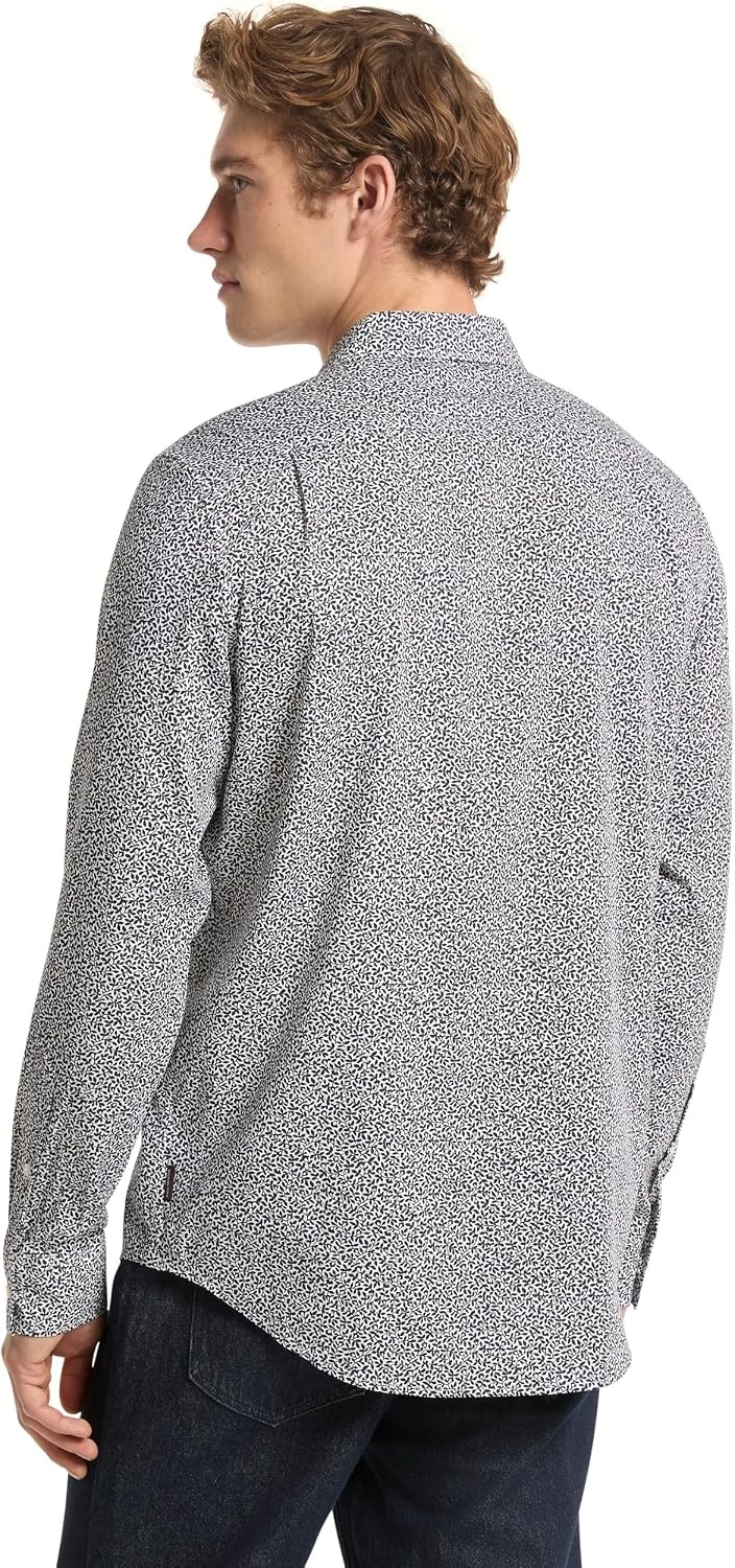 image:imageMichael Kors Mens Printed Long Sleeve Woven Shirt Classic FitVine PrintMidnight