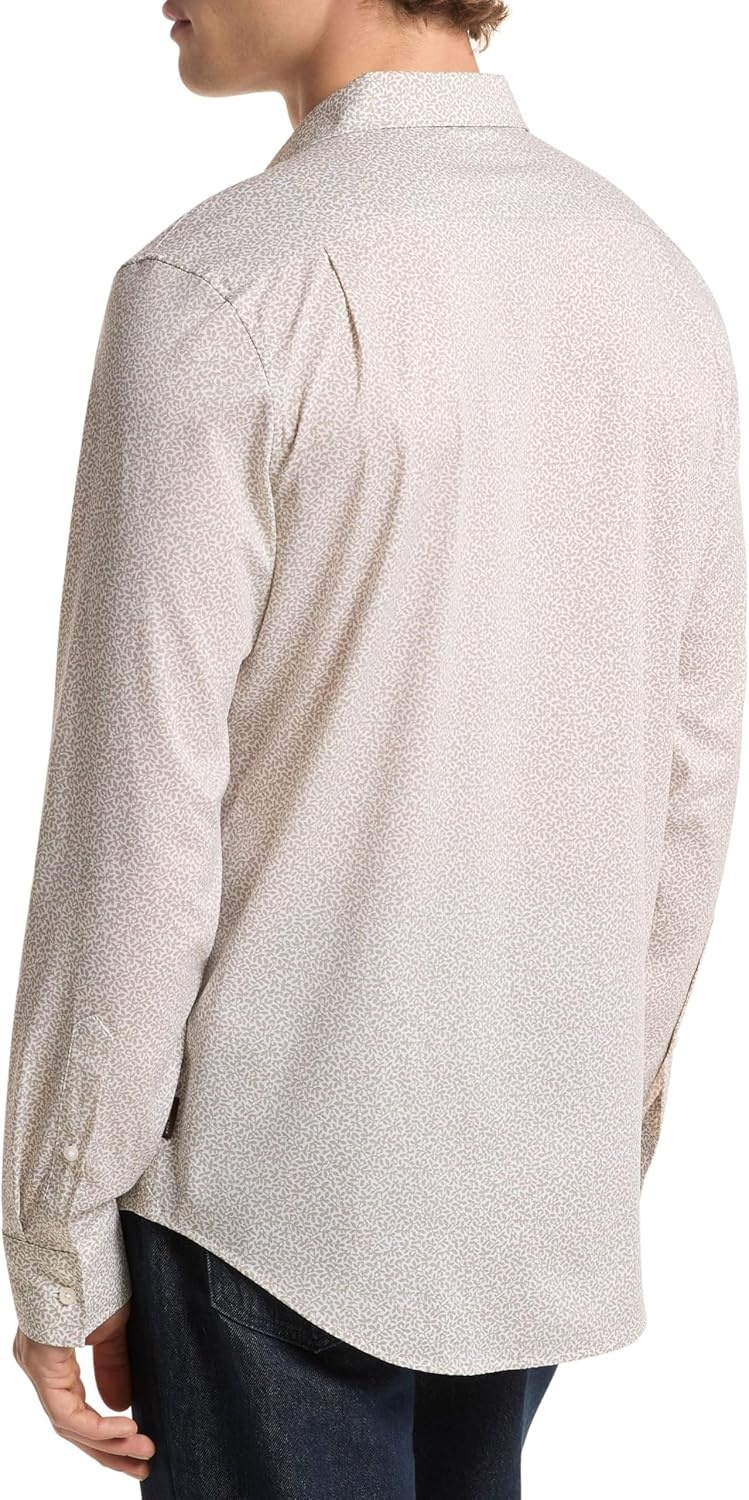 image:imageMichael Kors Mens Printed Long Sleeve Woven Shirt Classic FitVine PrintStone