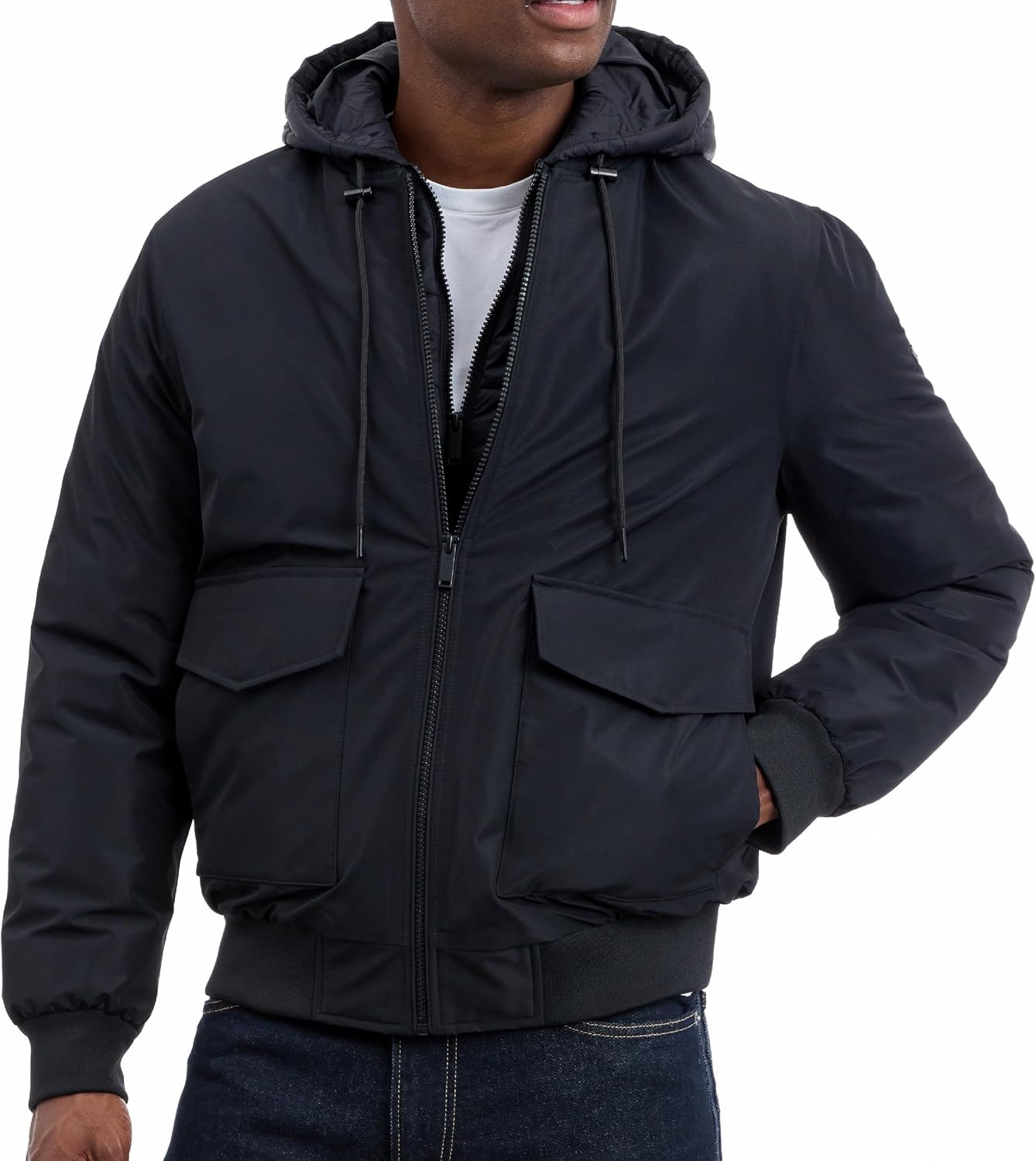 image:imageMichael Kors Mens Puffer Bomber Jacket for Men With Insulating Veststyle Bib Extra Warm Bomber for Cold WeatherBlack