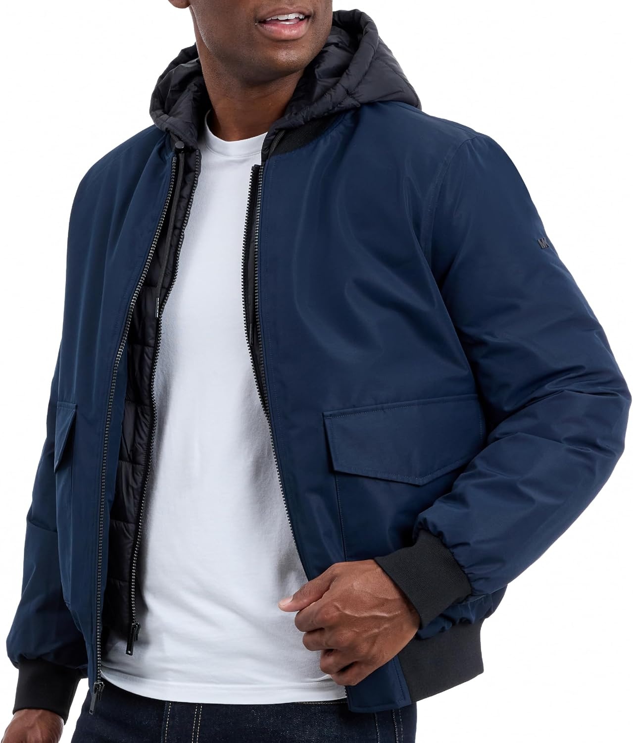 image:imageMichael Kors Mens Puffer Bomber Jacket for Men With Insulating Veststyle Bib Extra Warm Bomber for Cold WeatherMidnight