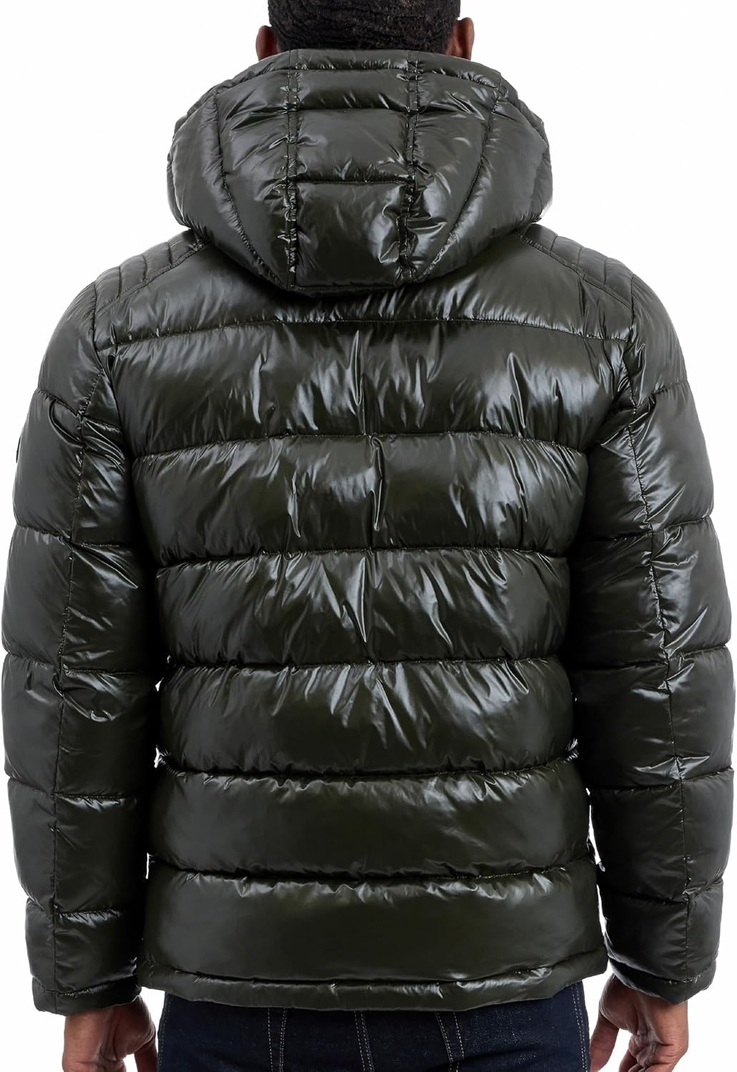 image:imageMichael Kors Mens Shine Hooded Puffer Jacket Heavy Winter Jackets for Men Water ResistantArmy