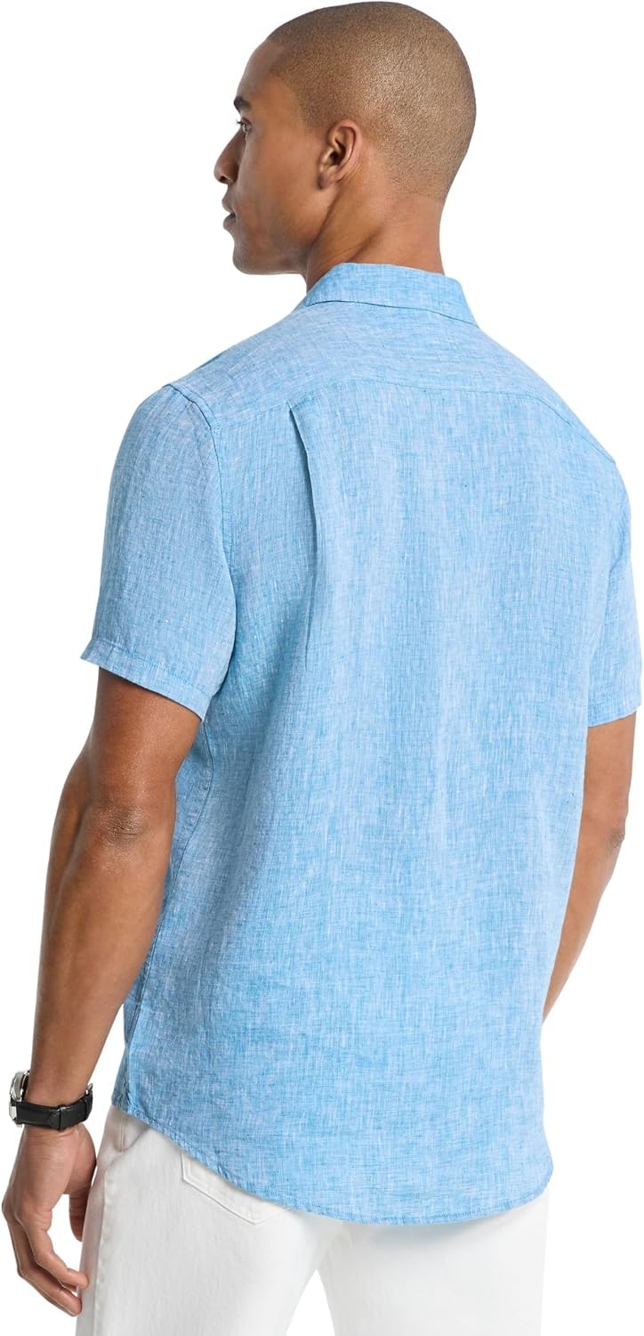 image:imageMichael Kors Mens Short Sleeve Linen Classic FitTurquoise