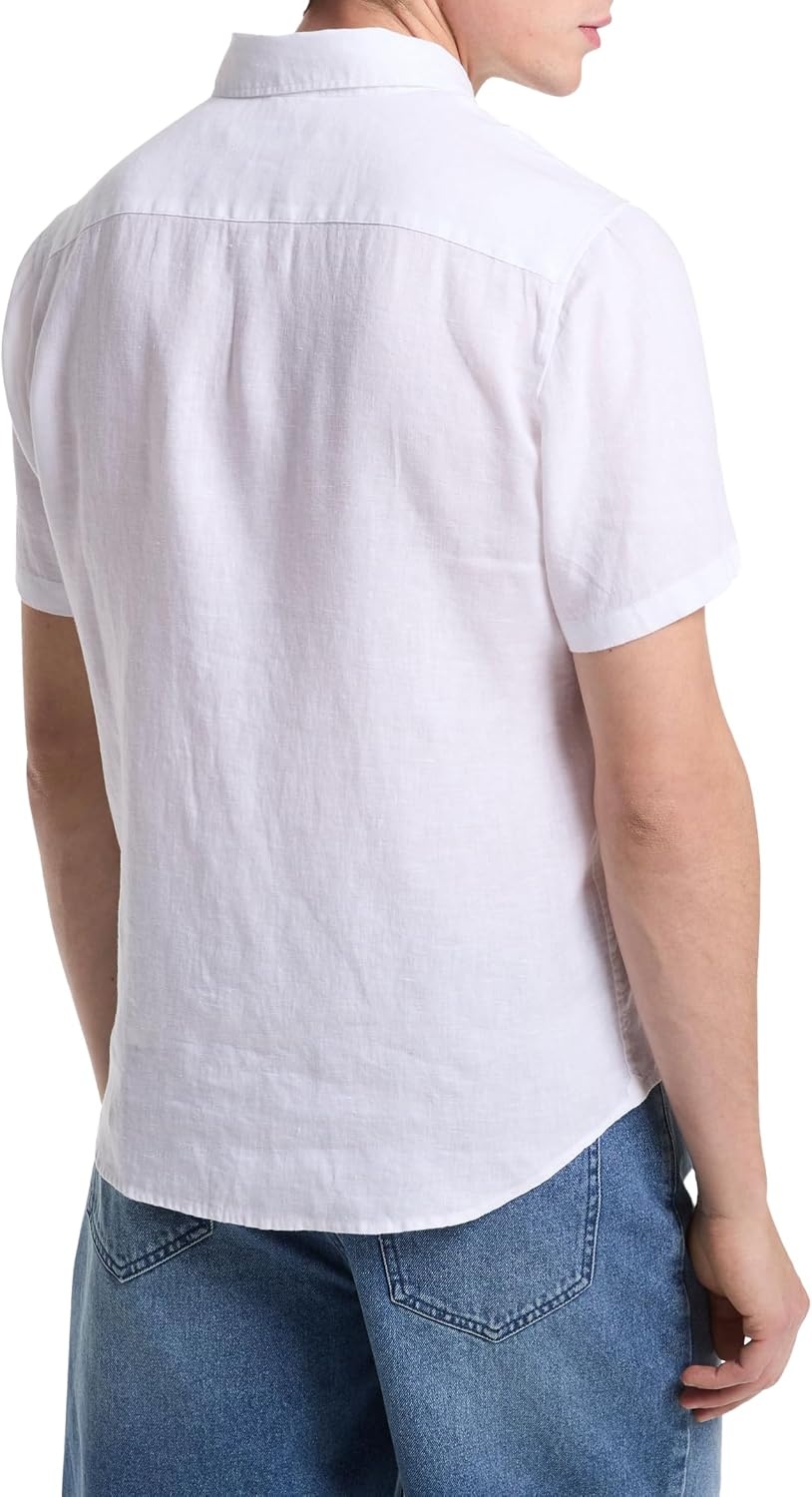 image:imageMichael Kors Mens Short Sleeve Linen ShirtWhite
