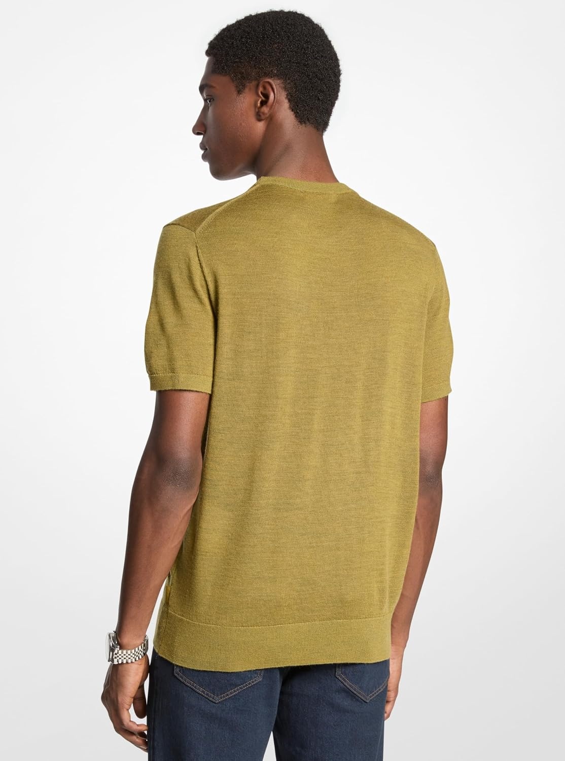 image:imageMichael Kors Mens Short Sleeve Merino Crewneck TShirtPistachio Heather