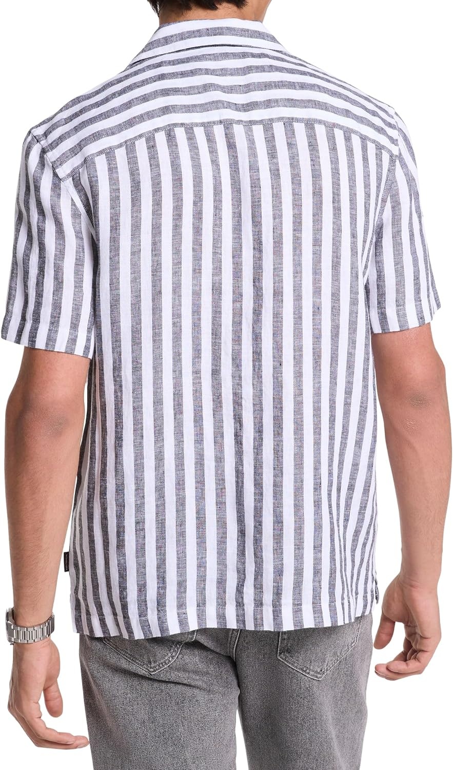 image:imageMichael Kors Mens Short Sleeve Relaxed Fit Linen ShirtBlack