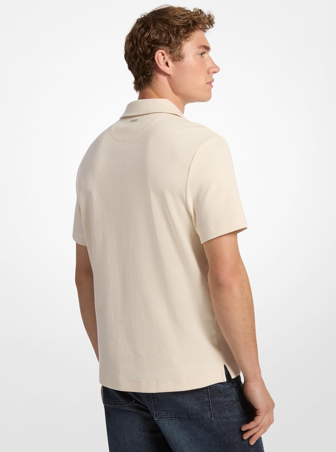 image:imageMichael Kors Mens Short Sleeve Ribbed Johnny Collar PoloBone