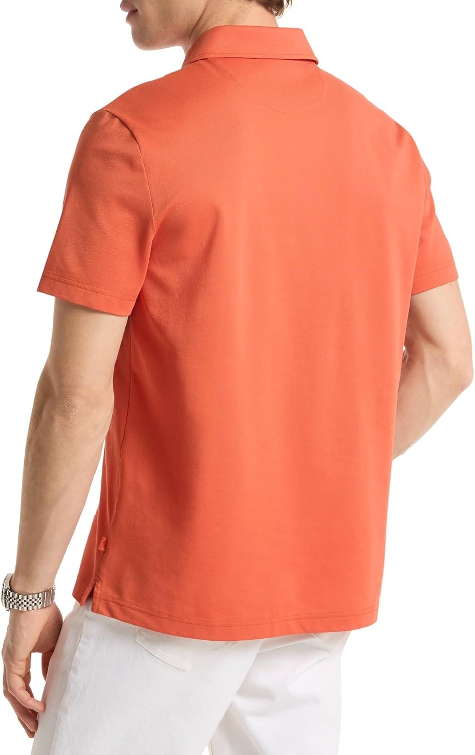 image:imageMichael Kors Mens Sleek Pique Short Sleeve Zip PoloMimosa