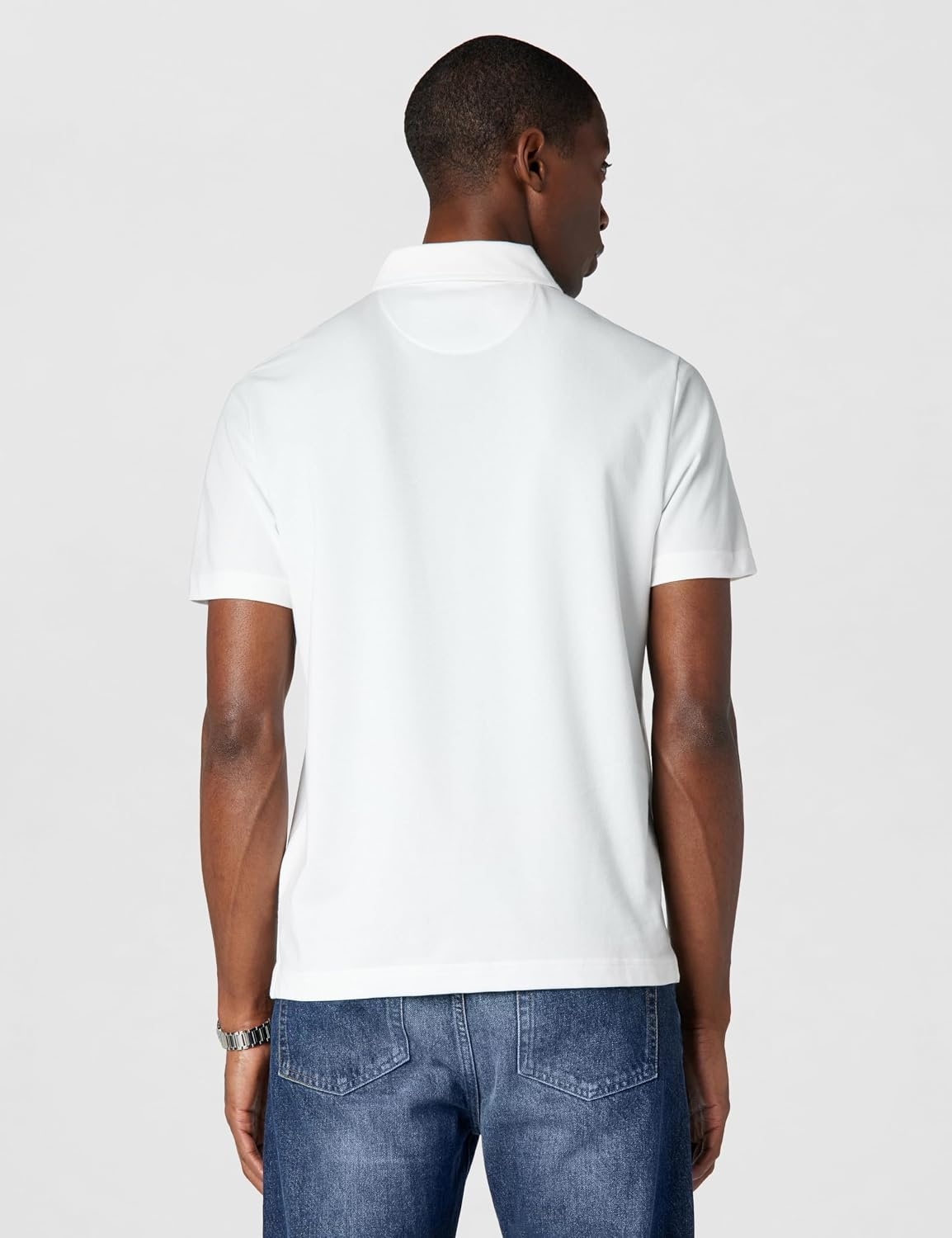 image:imageMichael Kors Mens Sleek Pique Short Sleeve Zip PoloWhite 2