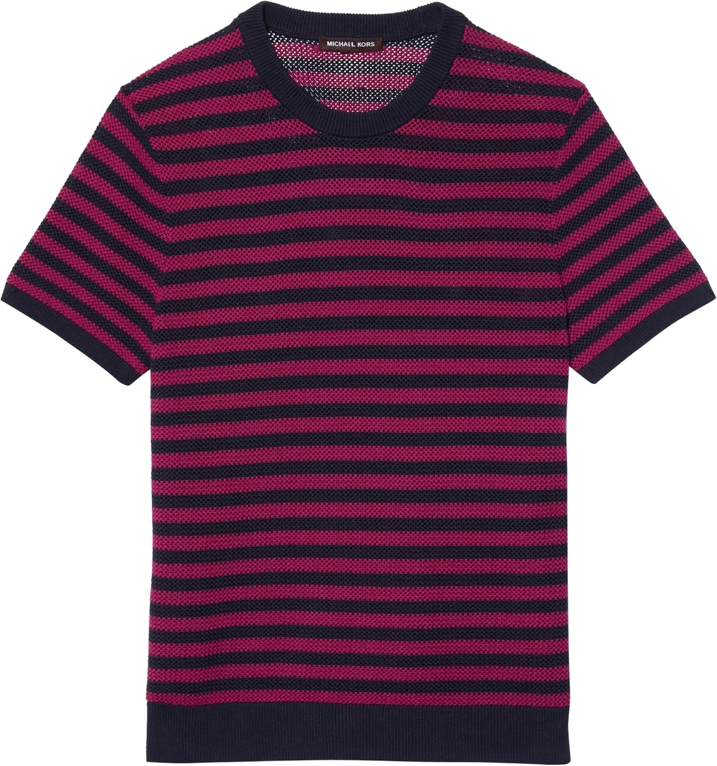 image:imageMichael Kors Mens Slim Mesh Stripe TeeWineberry