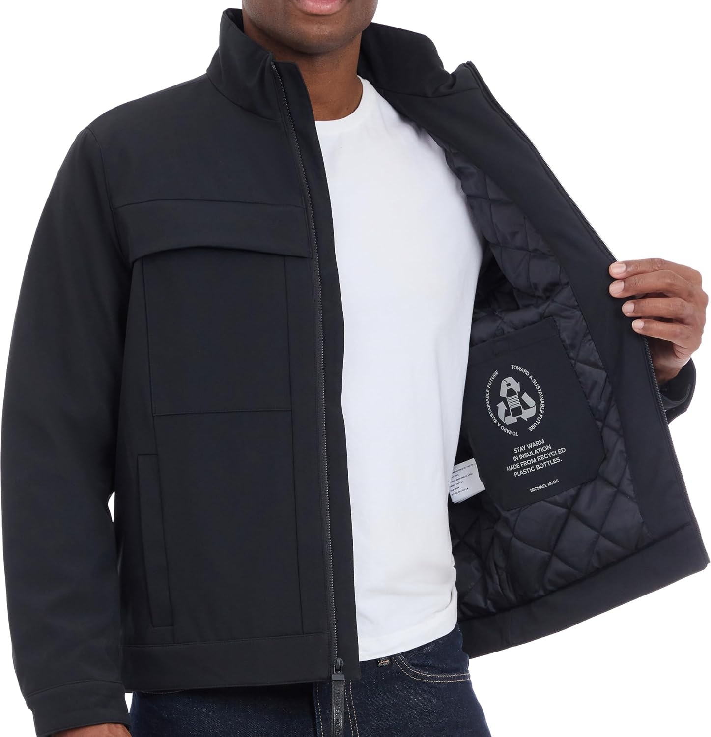 image:imageMichael Kors Mens Soft Shell Jacket Wind and Water Resistant CoatBlack