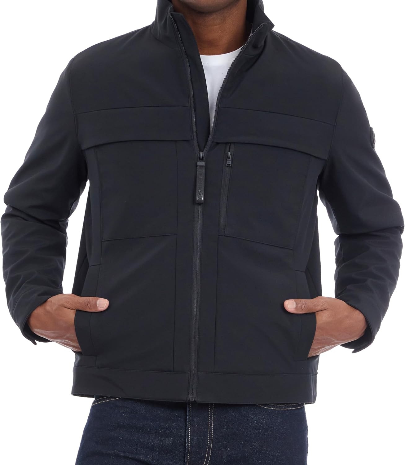 image:imageMichael Kors Mens Soft Shell Jacket Wind and Water Resistant CoatBlack