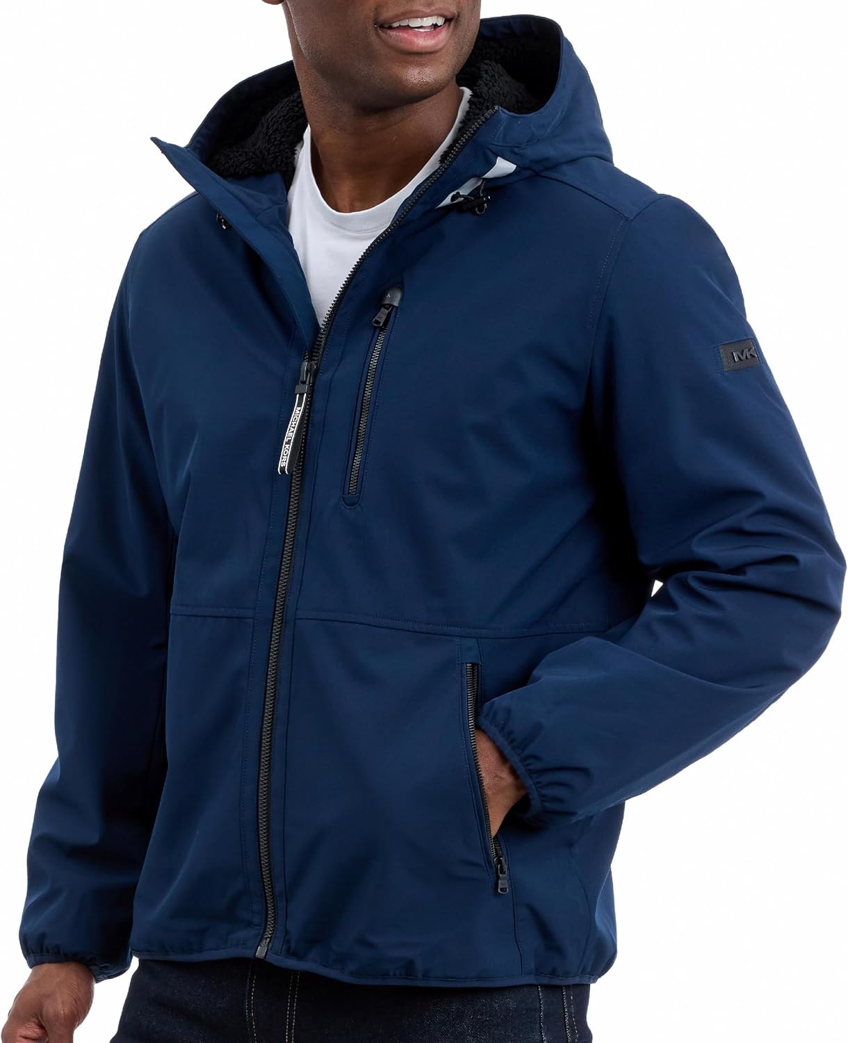 image:imageMichael Kors Mens Softshell Jacket With Faux Sherpa Lining Wind and Water Resistant Jackets for MenMidnight