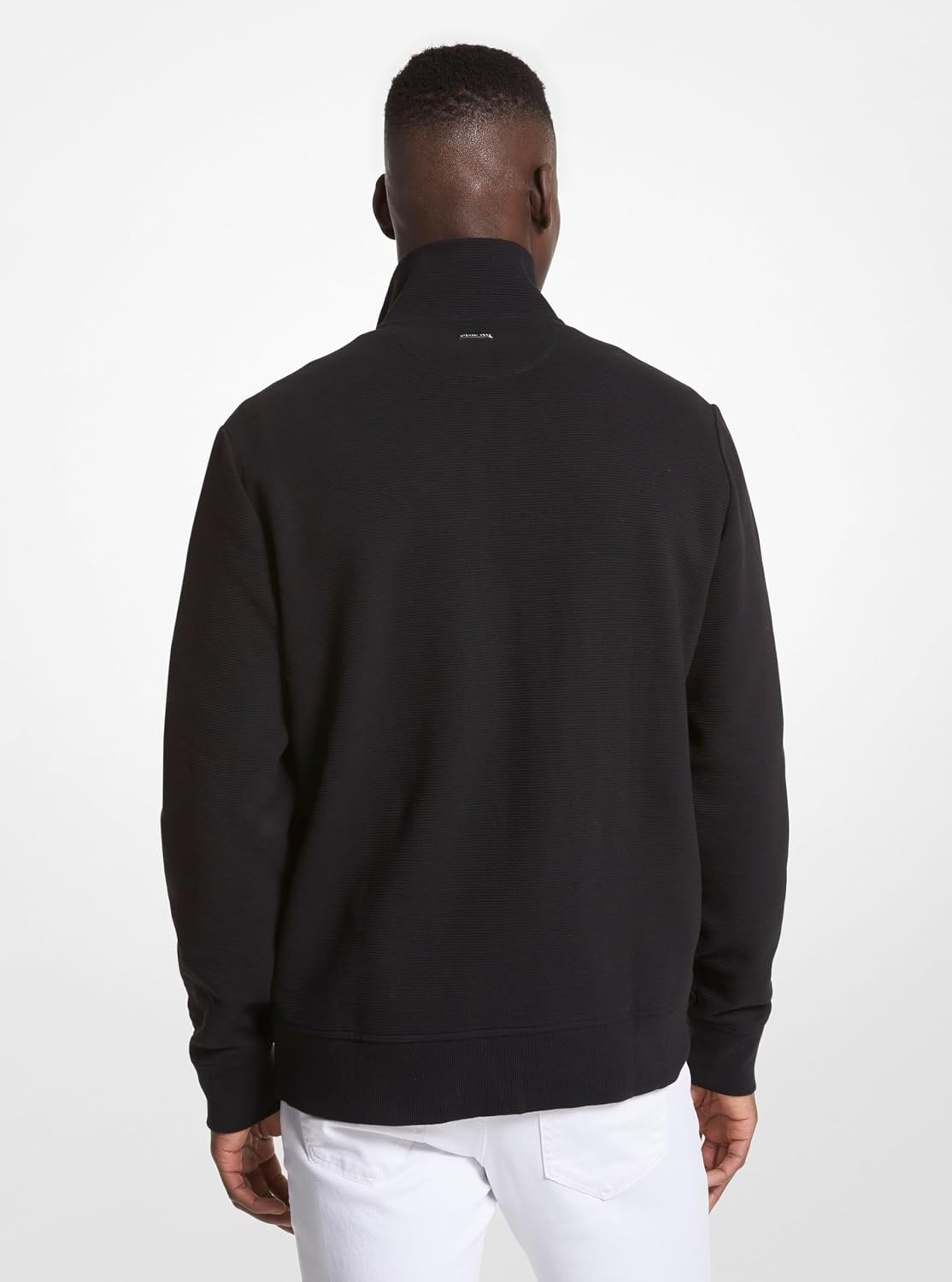 image:imageMichael Kors Mens Solid Textured Quarter ZipBlack