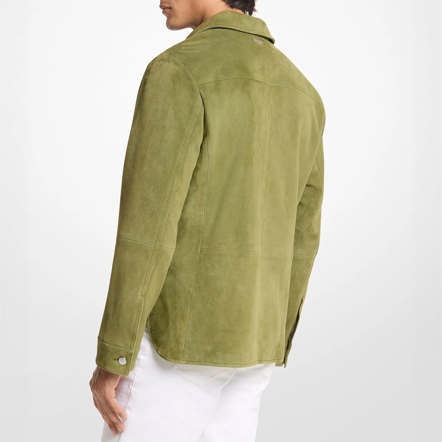 image:imageMichael Kors Mens Suede Curve Hem Shirt JacketEvergreen