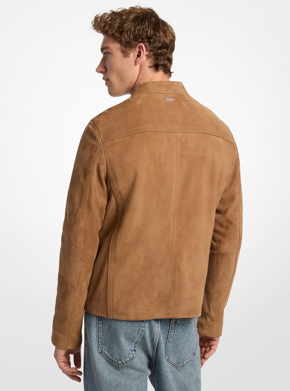 image:imageMichael Kors Mens Suede Double Zip Pocket Racer JacketDark Camel