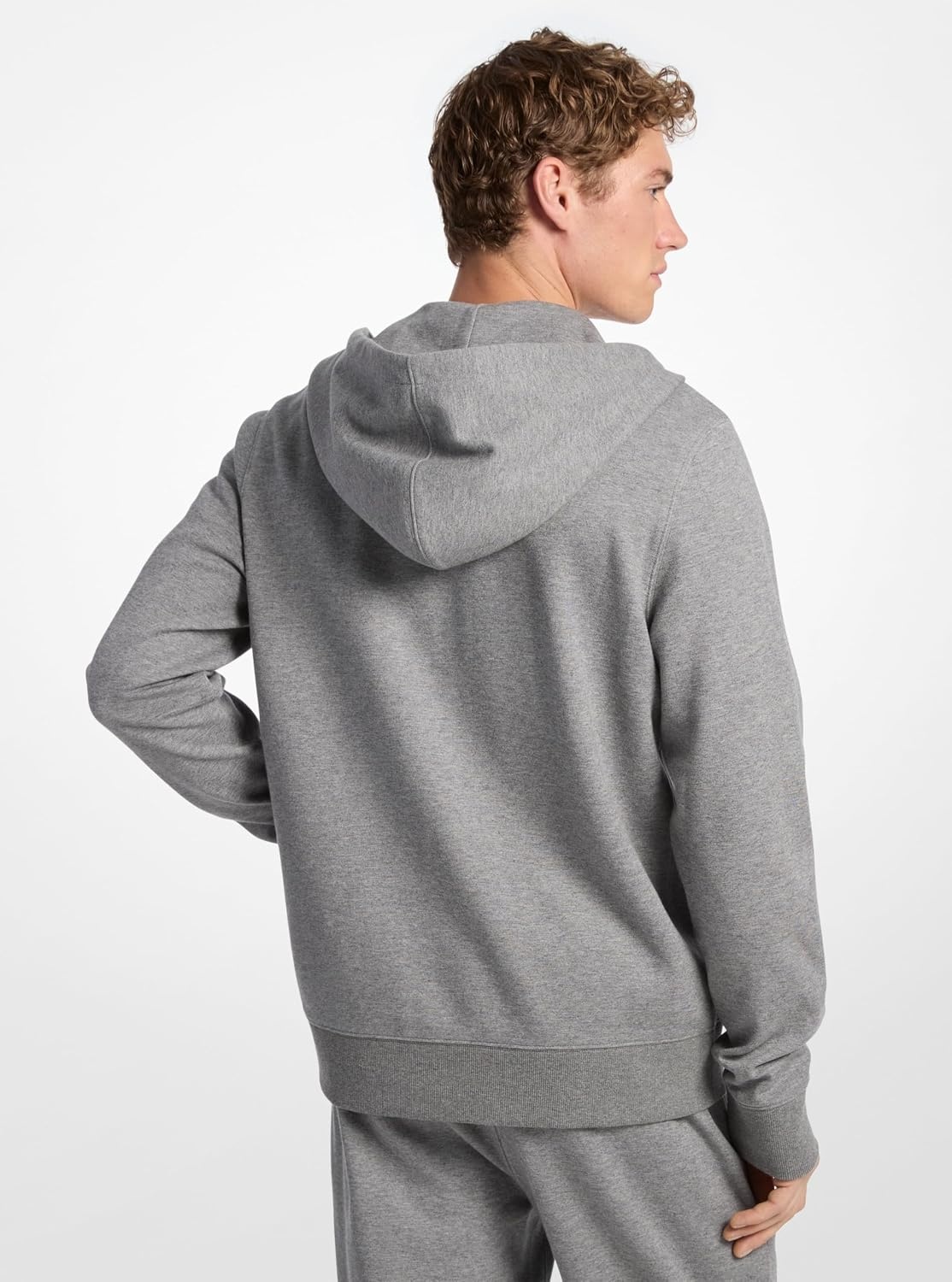 image:imageMichael Kors Mens Tufted Logo Full Zip HoodieAsh Melange