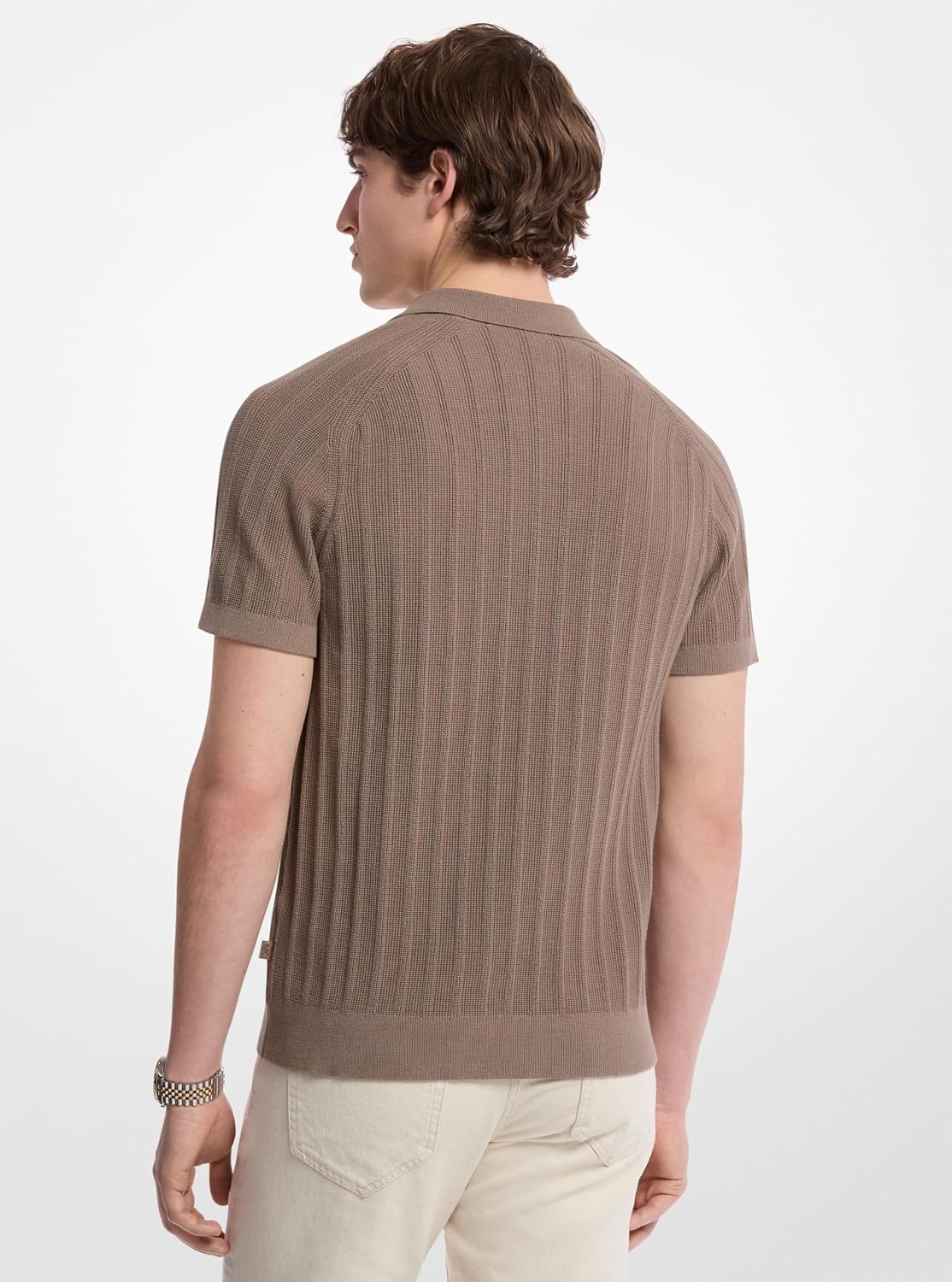 image:imageMichael Kors Mens Zip Placket PoloChestnut