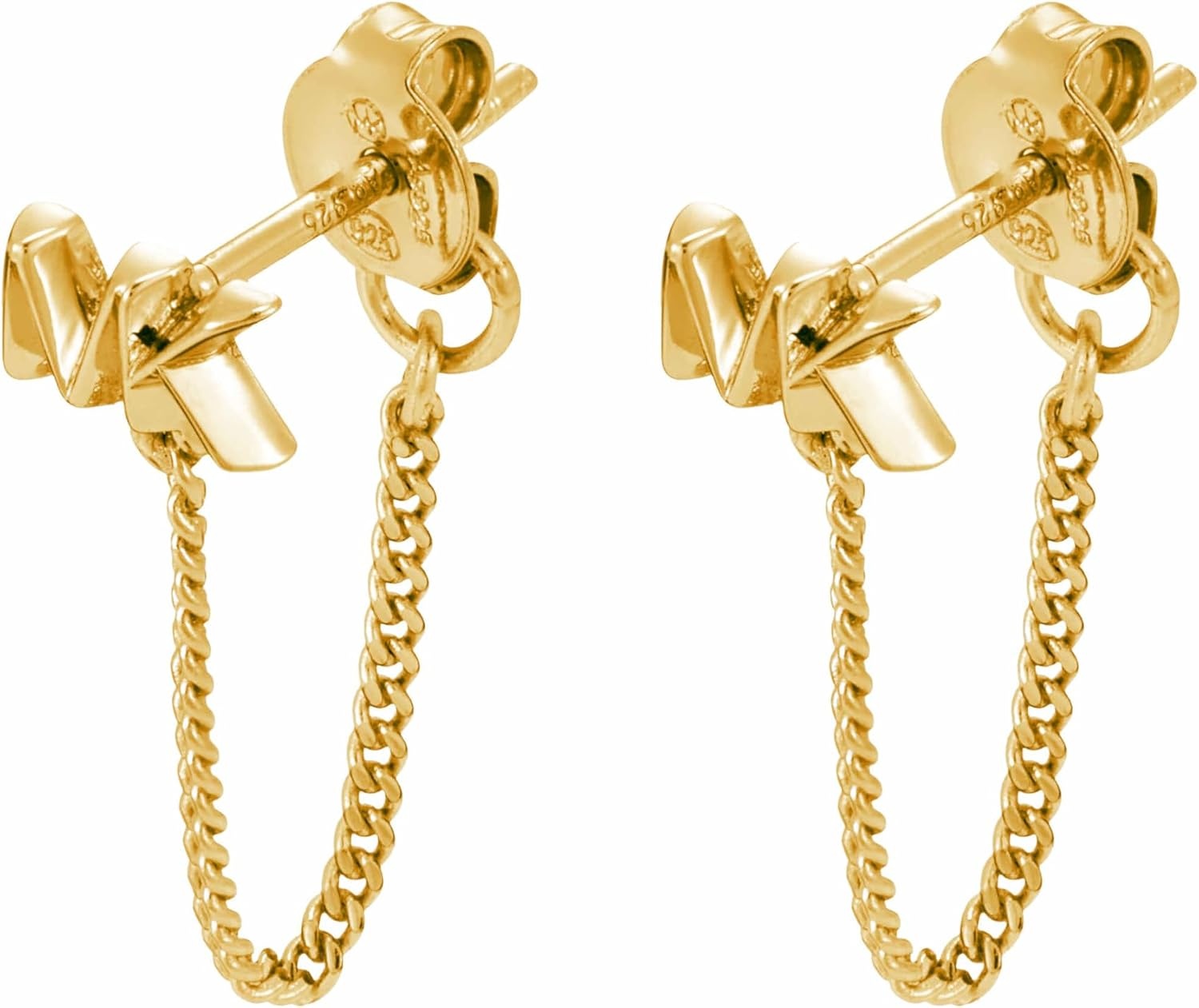 image:imageMichael Kors Precious MetalPlated Sterling Silver Pav Logo Studs EarringsGold Pav Drop