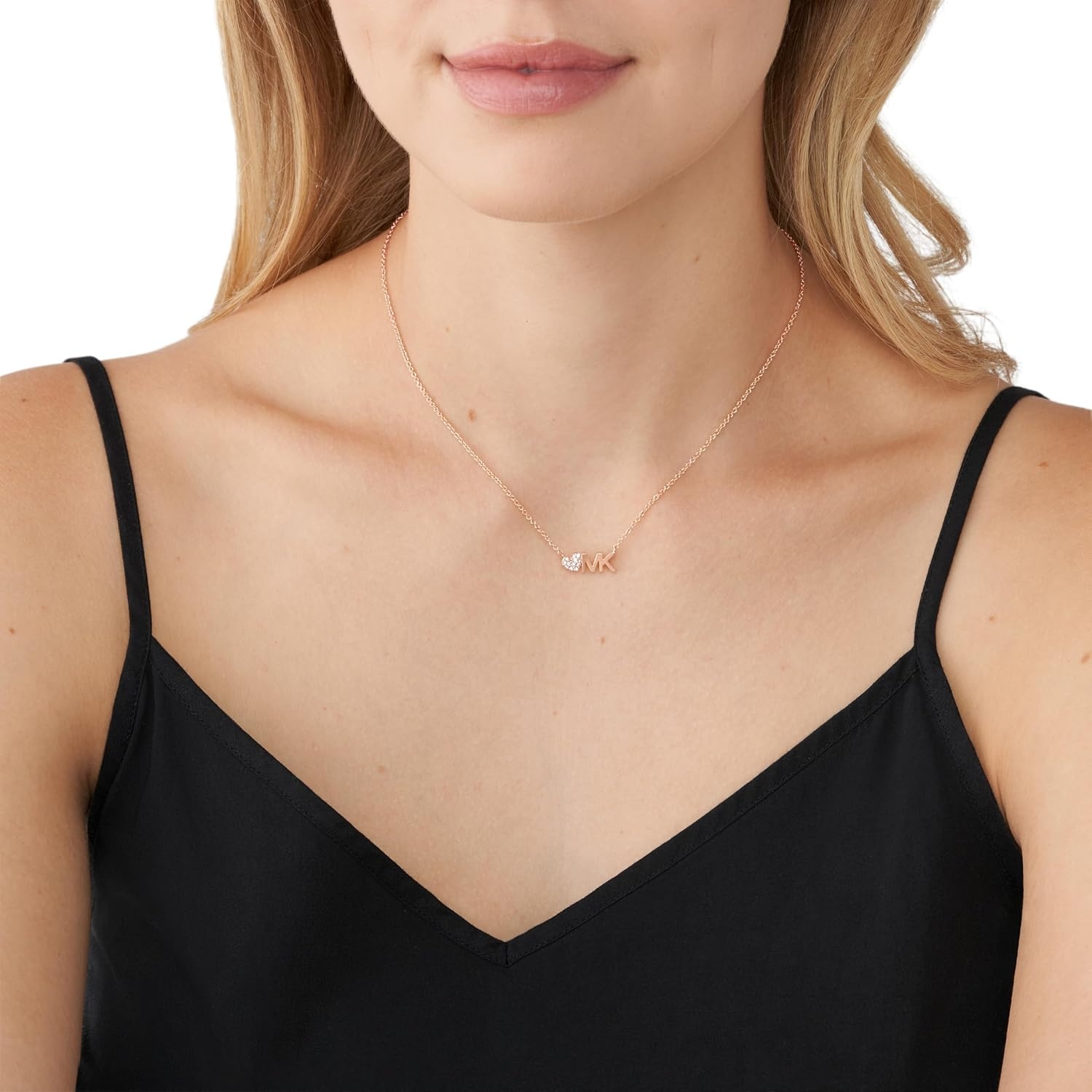 image:imageMichael Kors Rose GoldTone Necklace for Women Necklaces for Women Jewelry for WomenRose MK Heart