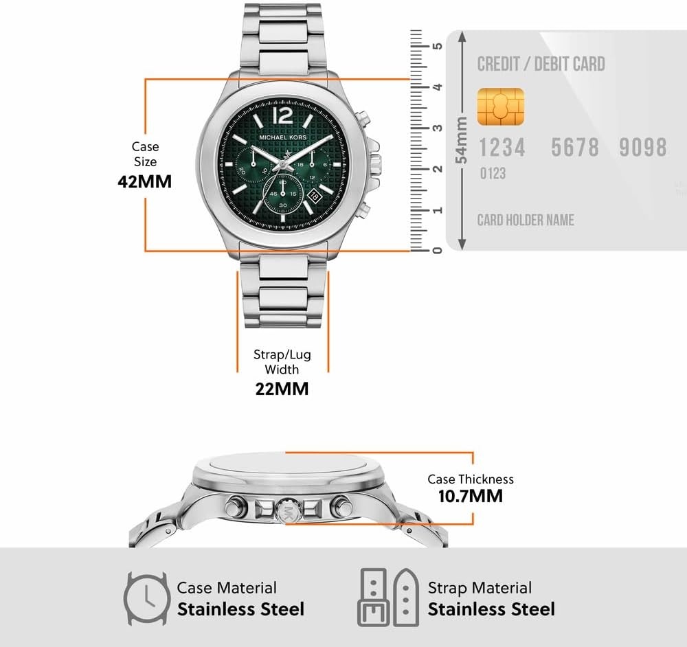 image:imageMichael Kors Sage Mens Watch Stainless Steel for Men with SteelSilver