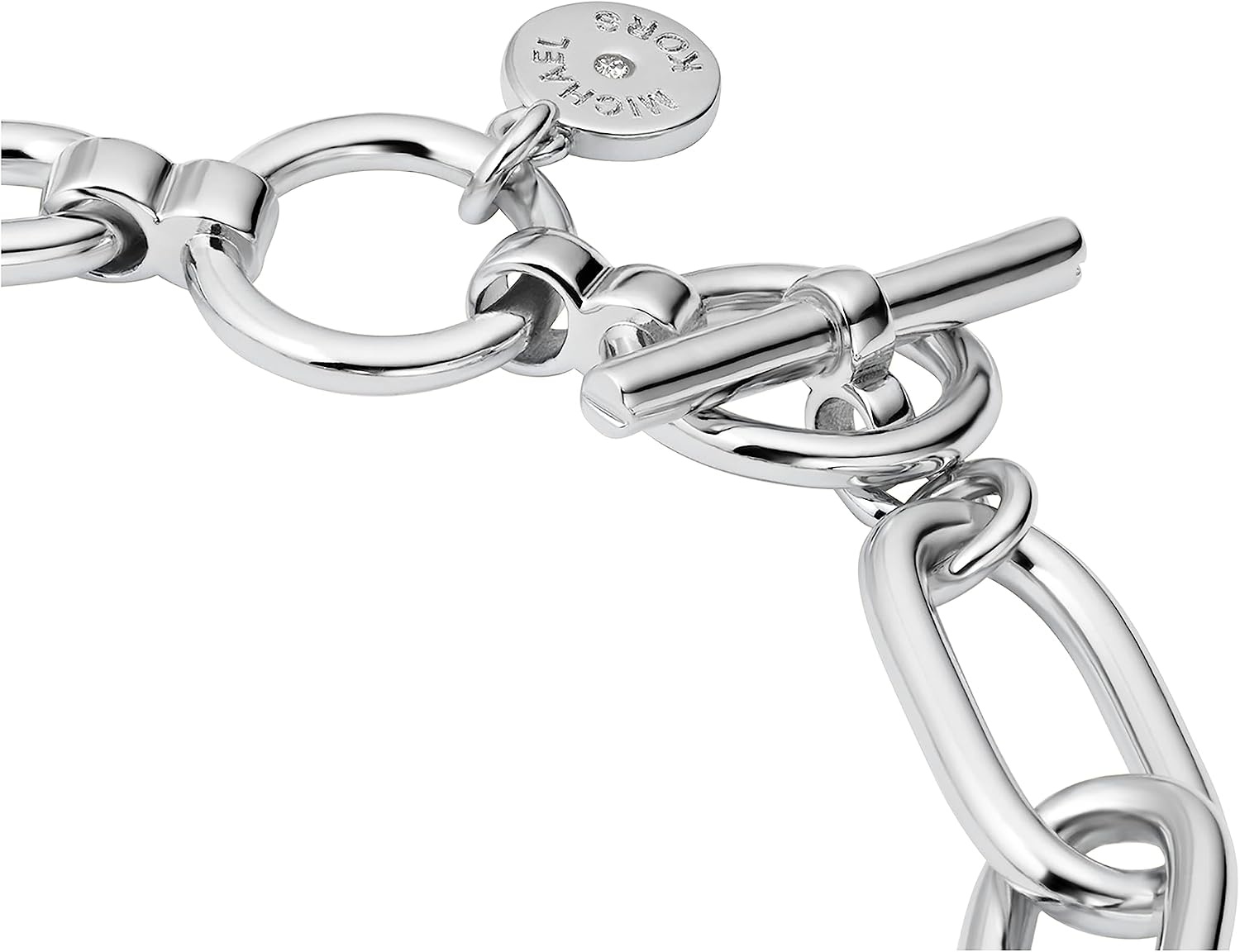 image:imageMichael Kors SilverTone Bracelet for Women Bracelets Jewelry for WomenCircle Logo Link Chain