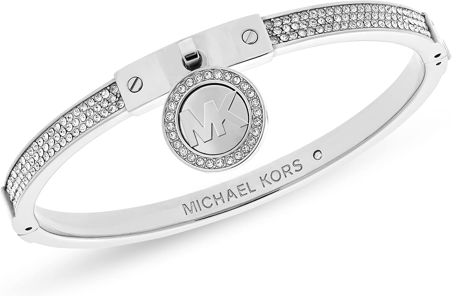 image:imageMichael Kors SilverTone Bracelet for Women Bracelets Jewelry for WomenPav Logo Hinge
