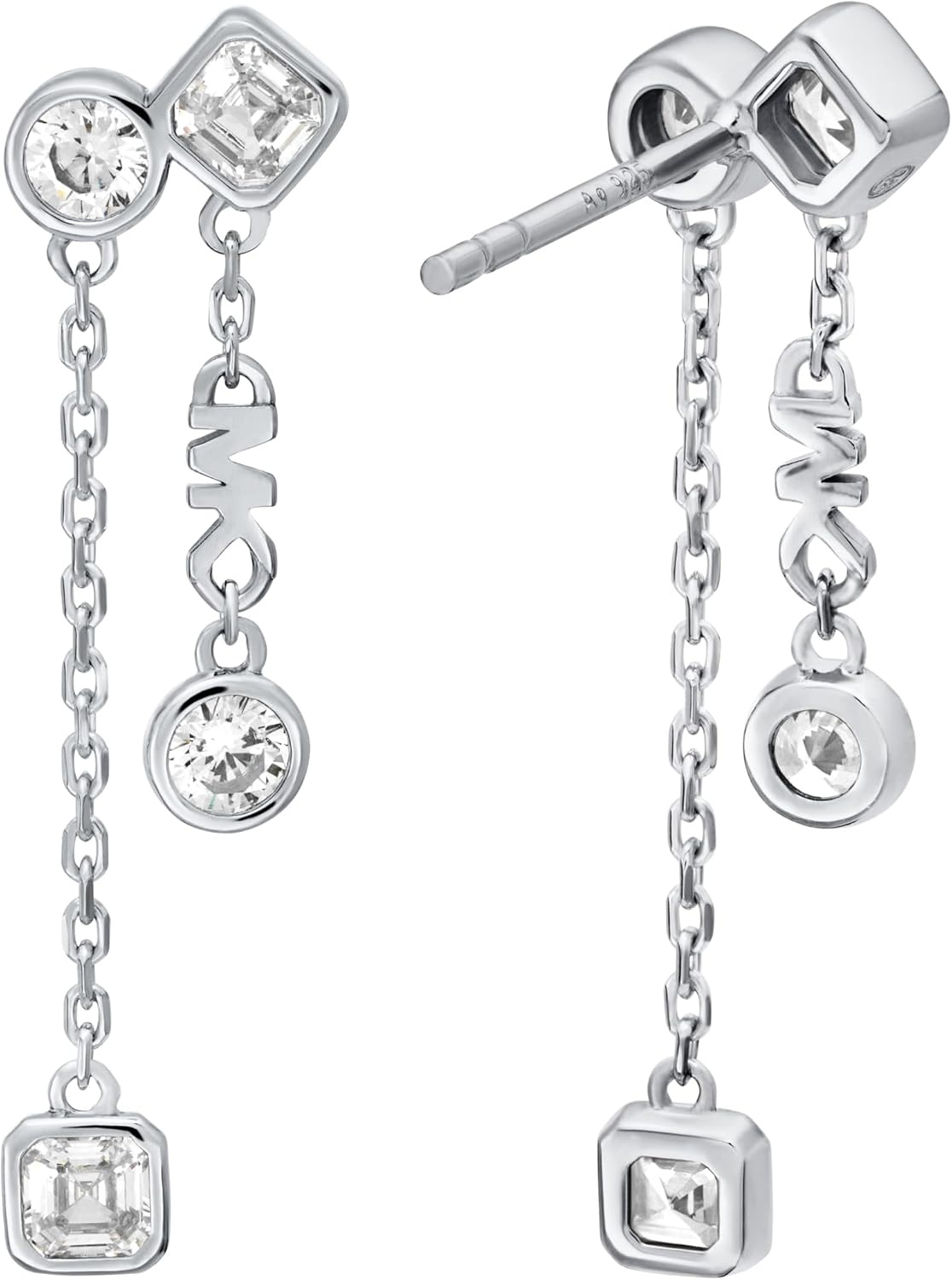 image:imageMichael Kors SilverTone Stud Earrings or Drop Earrings for Women Sterling Silver Earrings Jewelry for WomenPav Double Drop