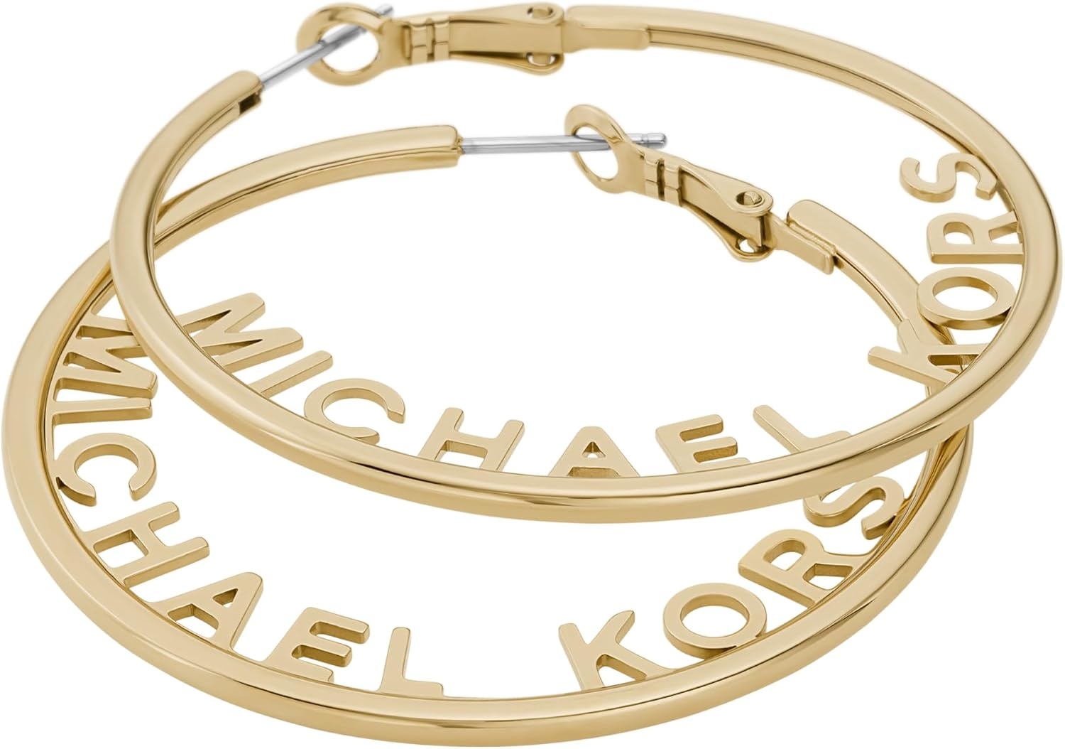 image:imageMichael Kors Stainless Steel MK Logo Hoop Earrings for WomenGold MK Large