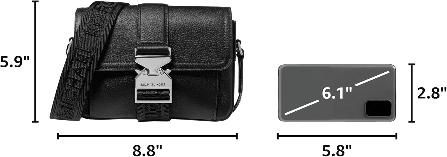 image:imageMichael Kors Unisex Hudson Aviator Crossbody BagBlack