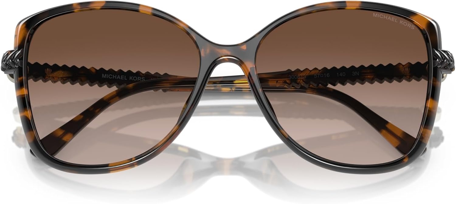 image:imageMichael Kors Womens MK2181U Malta Universal Fit Butterfly SunglassesDark TortoiseBrown Gradient