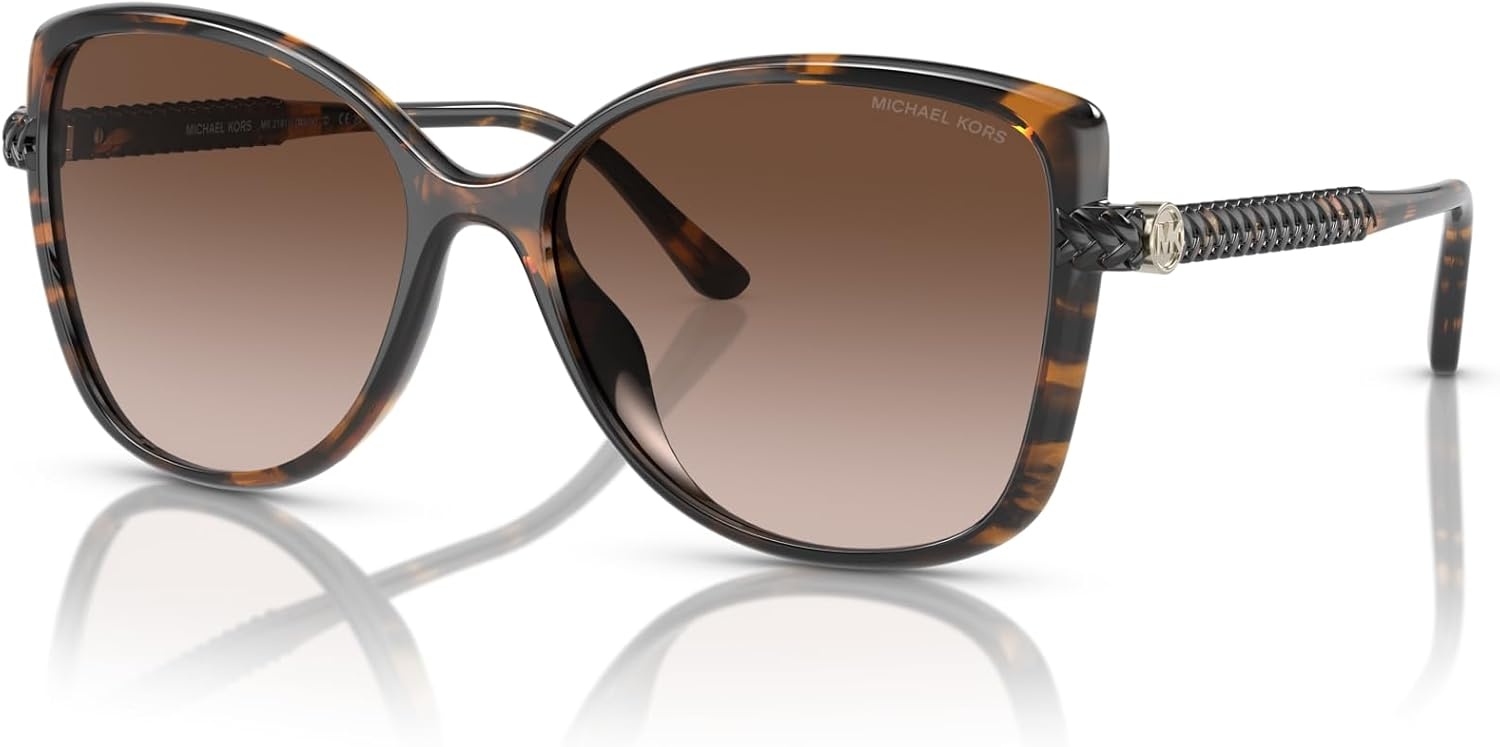 image:imageMichael Kors Womens MK2181U Malta Universal Fit Butterfly SunglassesDark TortoiseBrown Gradient