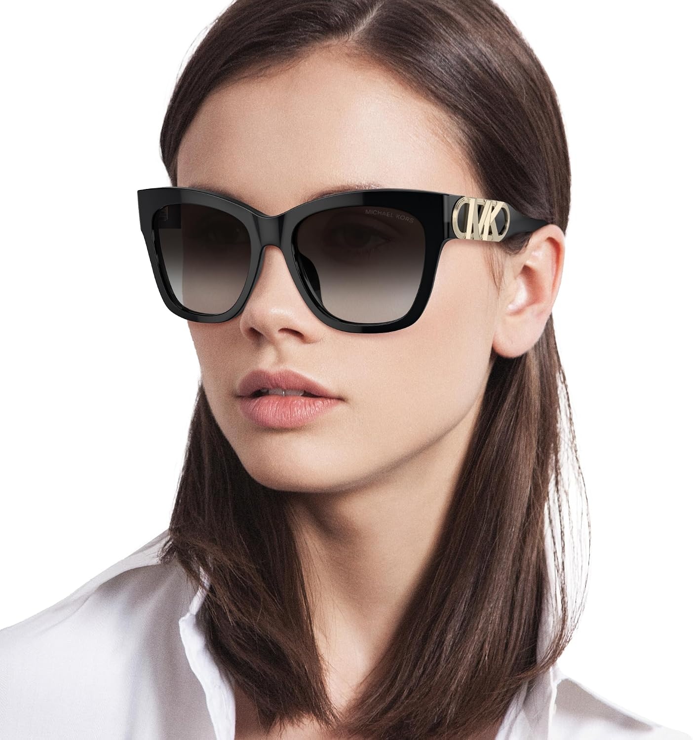 image:imageMichael Kors Womens MK2182U Empire Square Universal Fit Square SunglassesBlackDark Grey Gradient